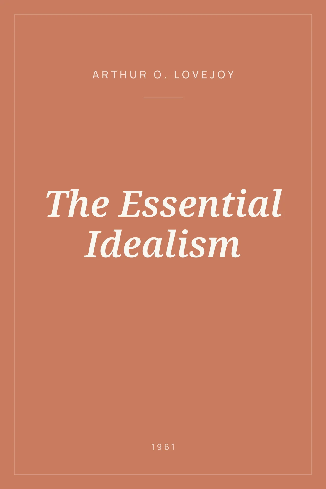 Portada de The Essential Idealism