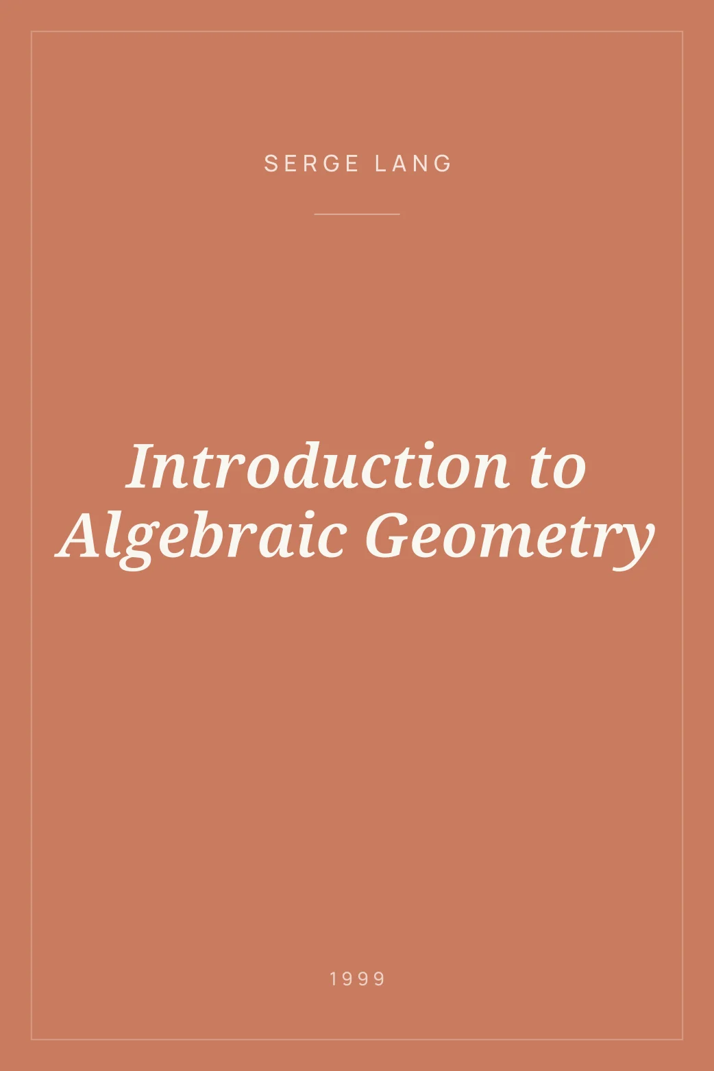Portada de Introduction to Algebraic Geometry