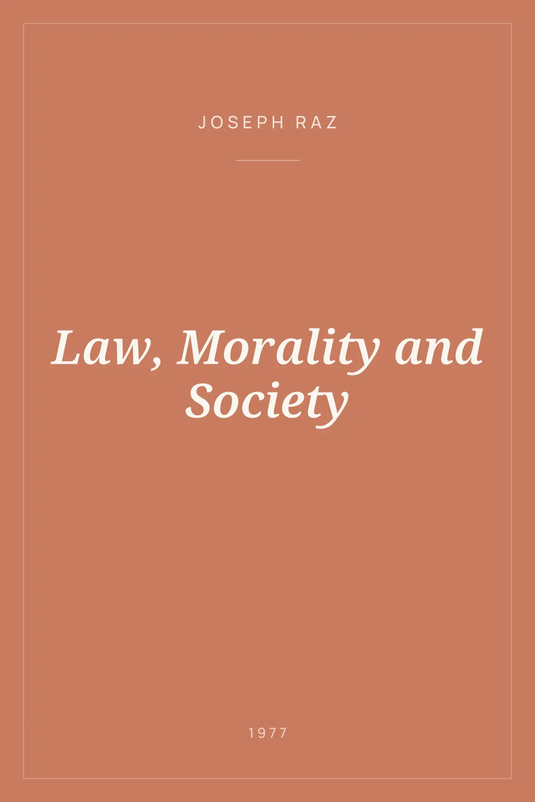 Portada de Law, Morality and Society