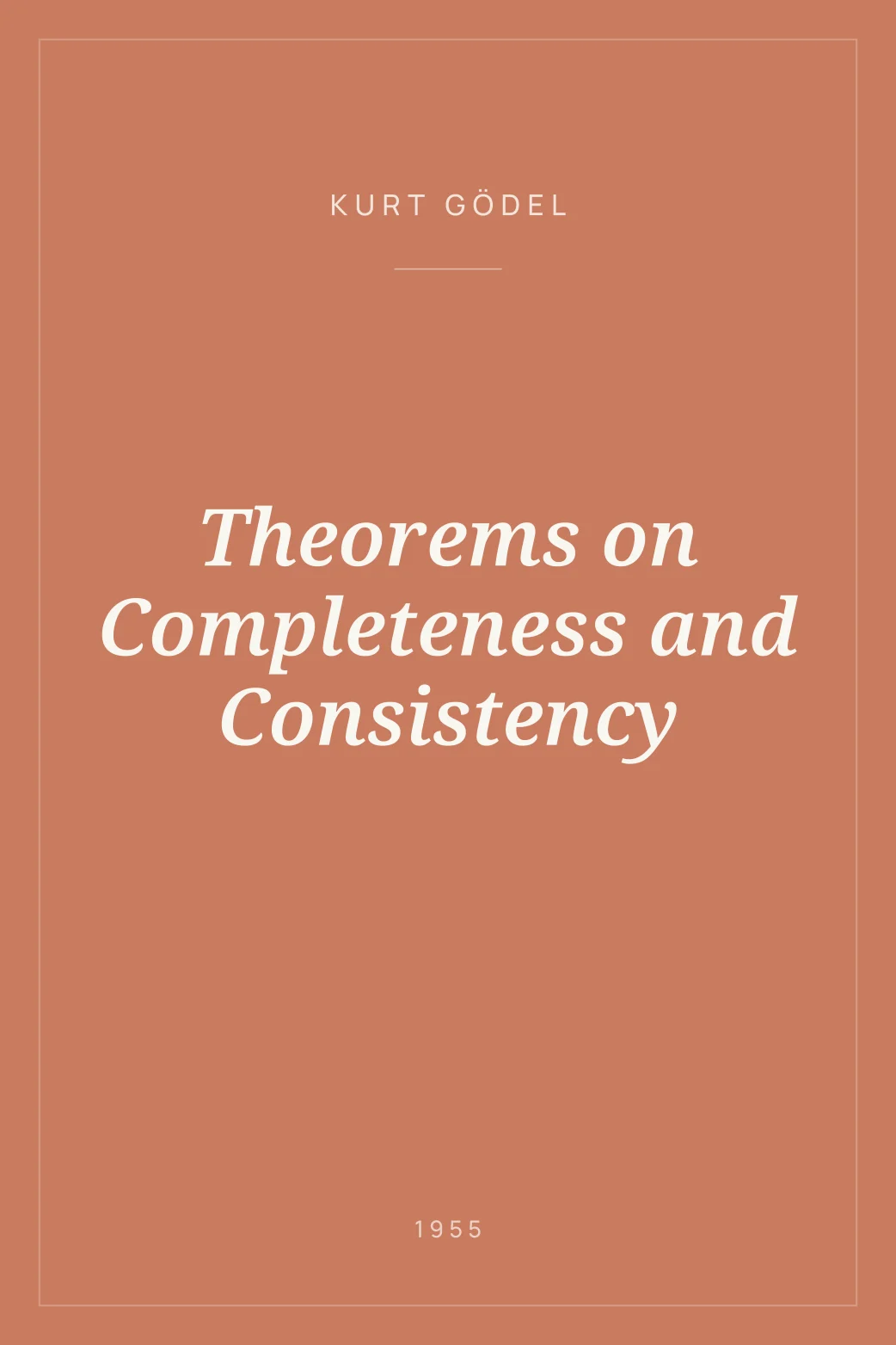 Portada de Theorems on Completeness and Consistency
