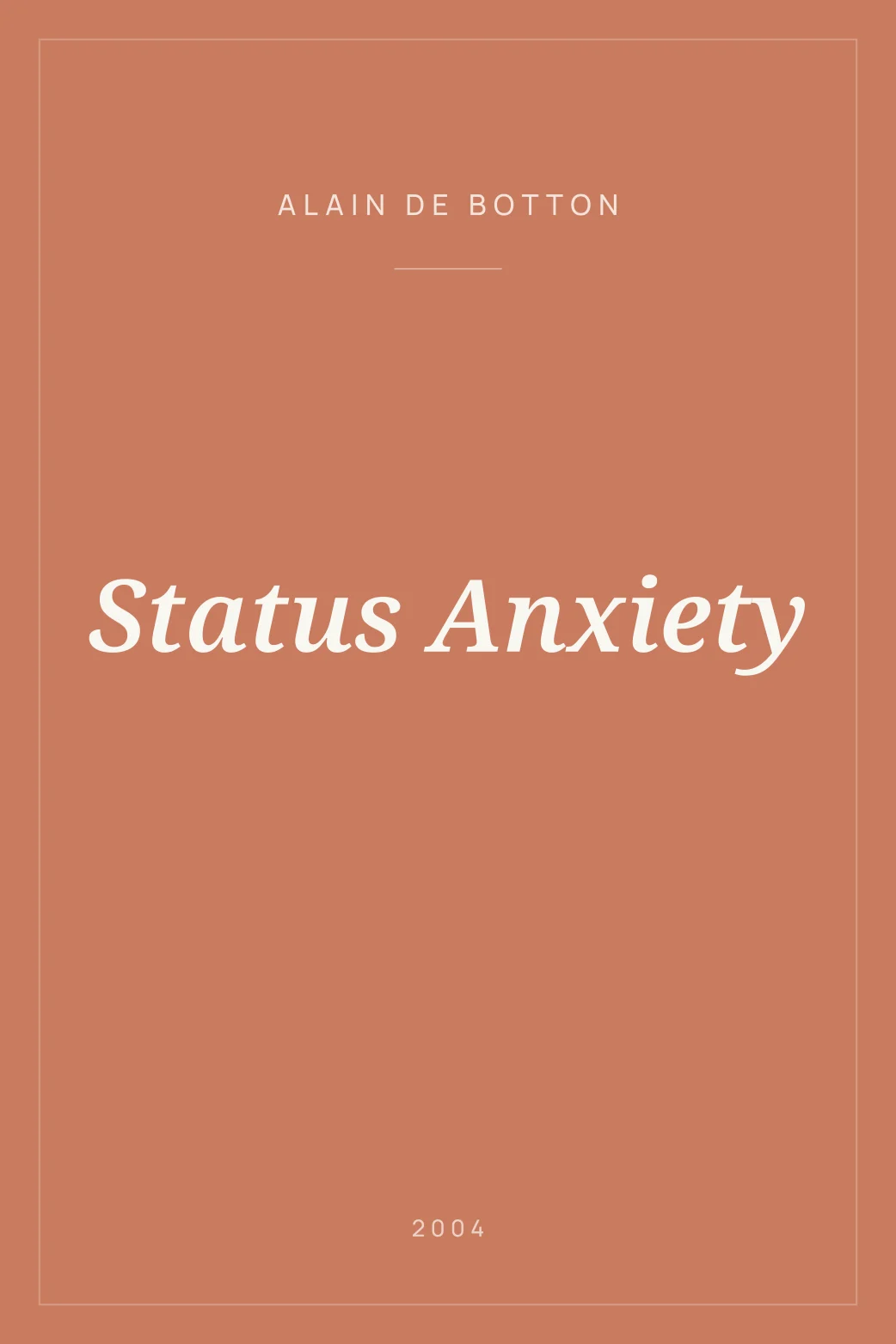 Portada de Status Anxiety