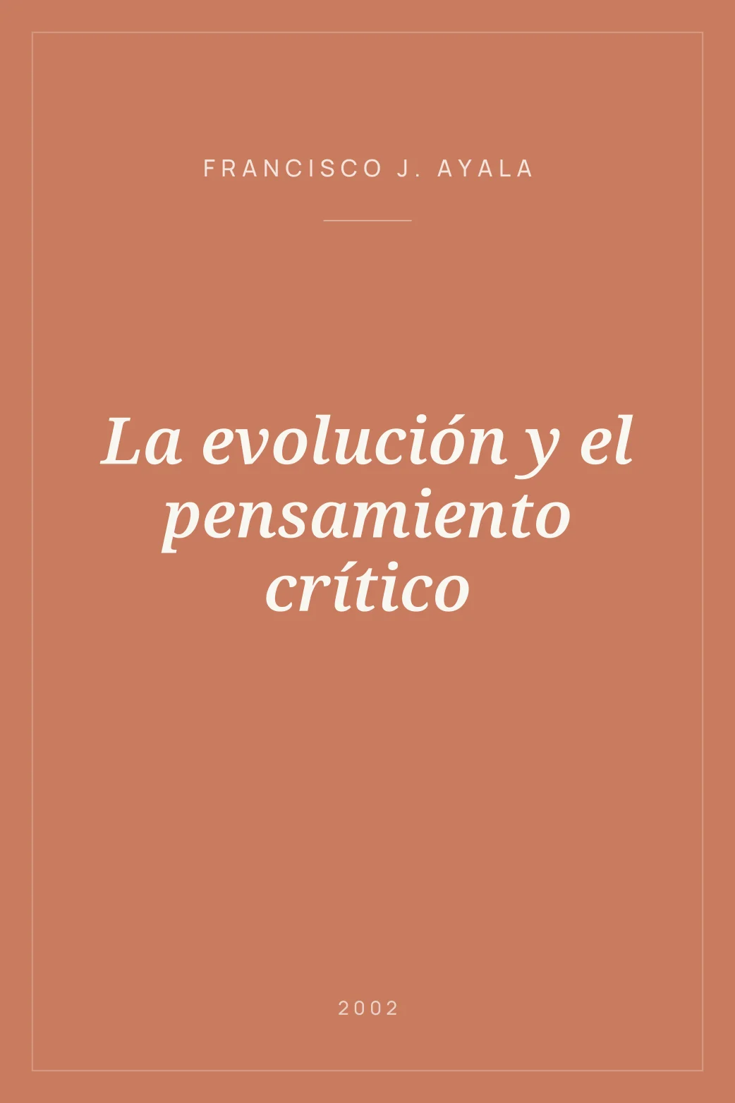 Portada de La evolución y el pensamiento crítico
