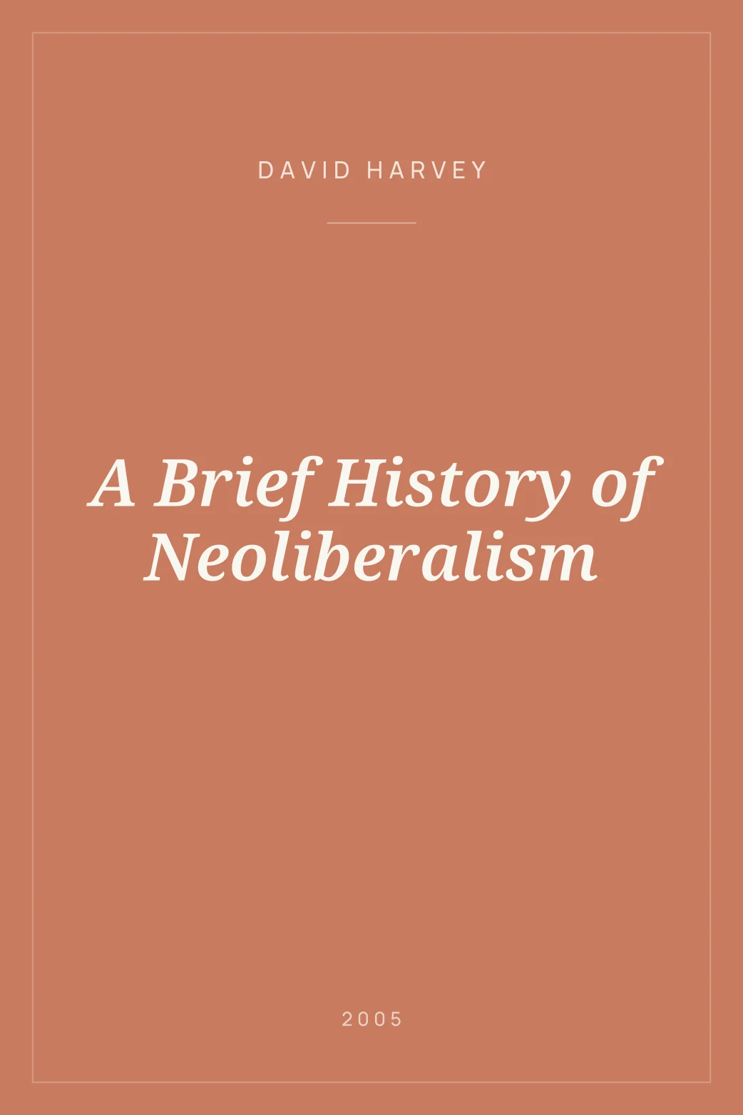 Portada de A Brief History of Neoliberalism