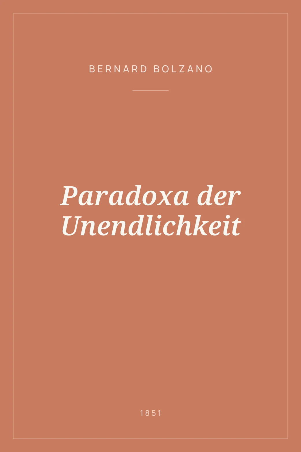 Portada de Paradoxa der Unendlichkeit