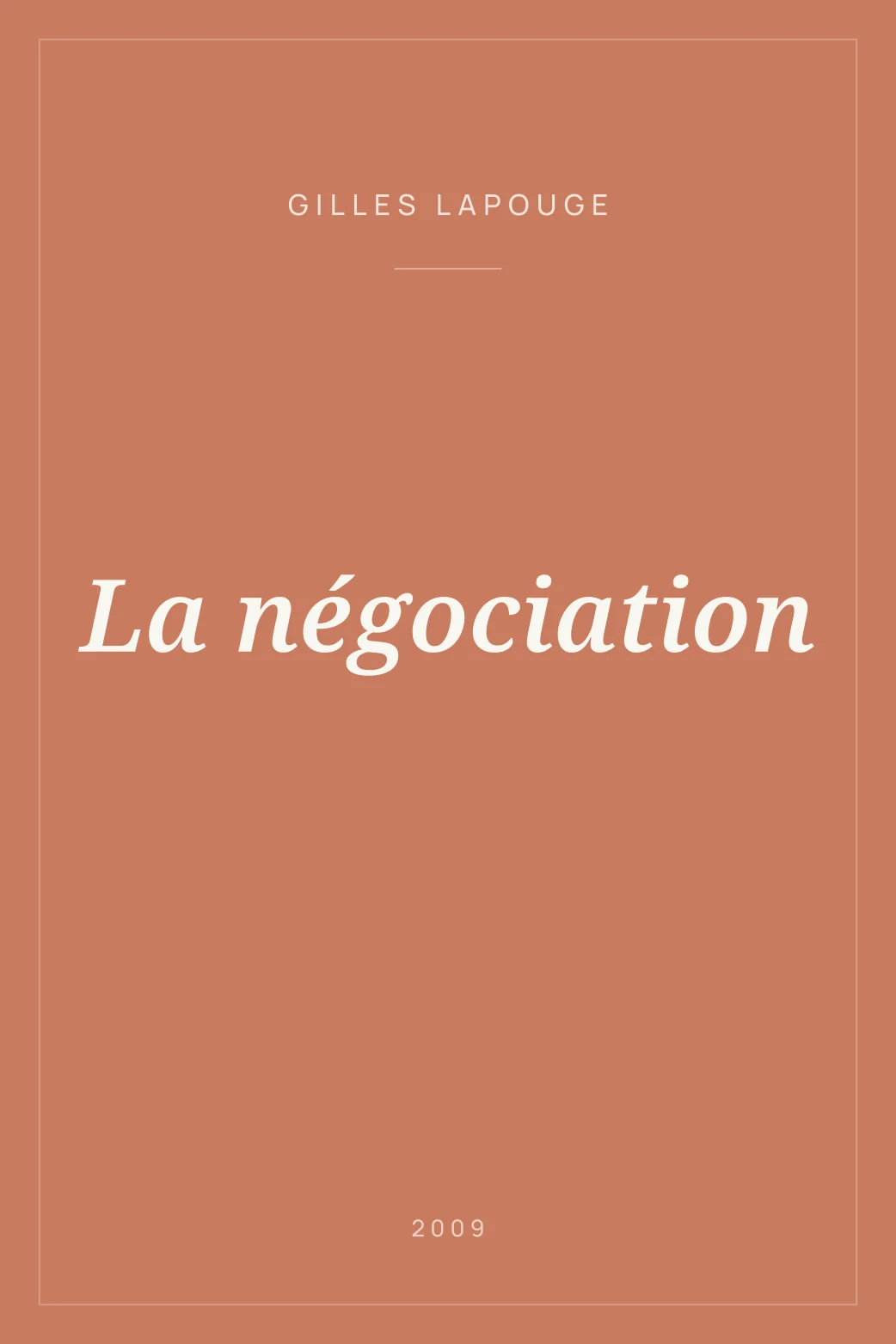 Portada de La négociation
