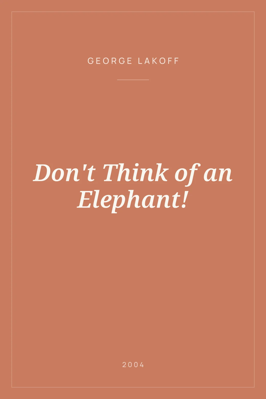 Portada de Don't Think of an Elephant!