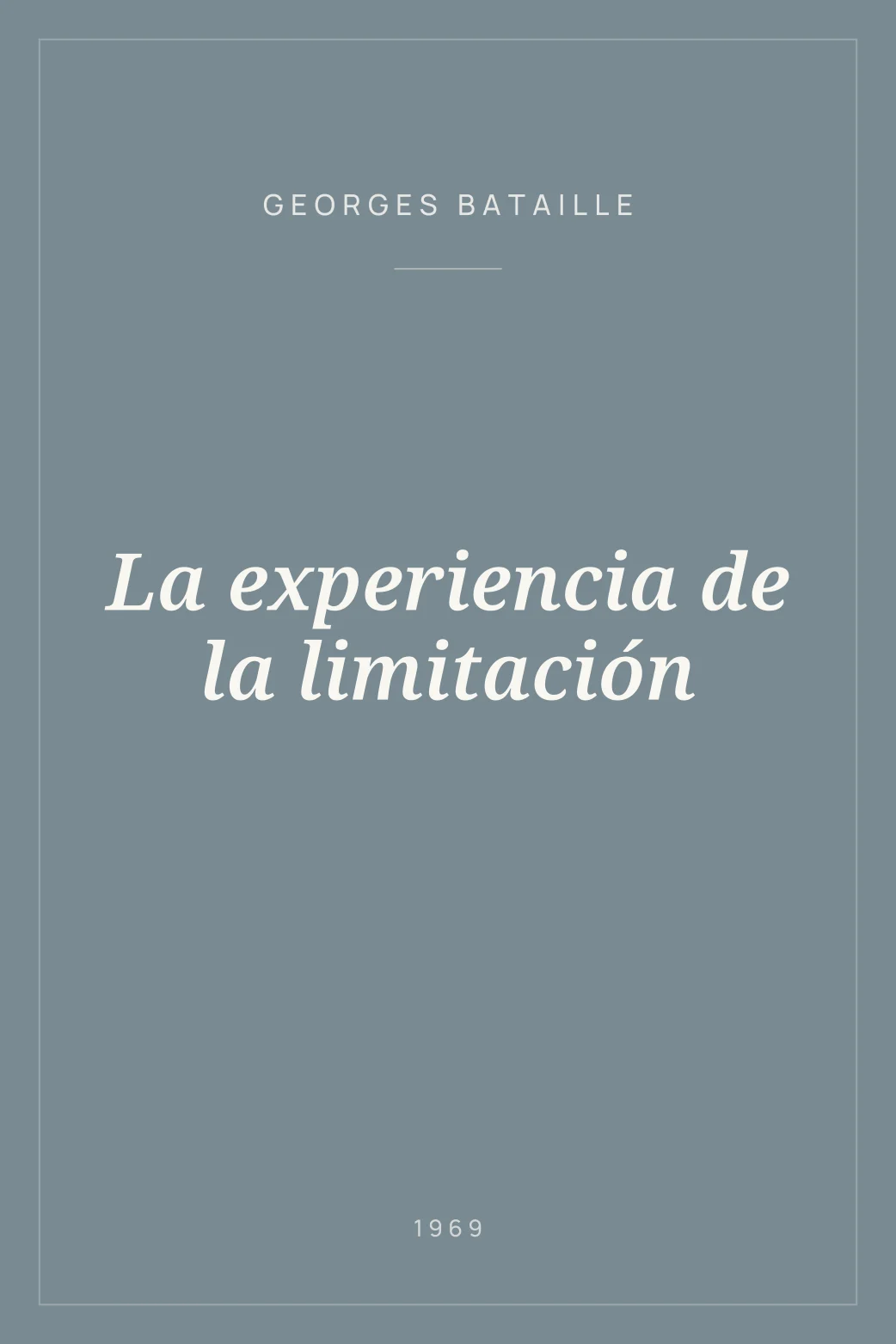 Portada de La experiencia de la limitación