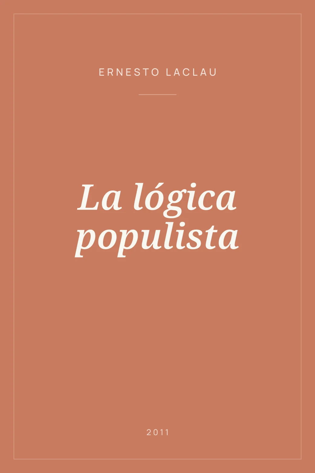 Portada de La lógica populista