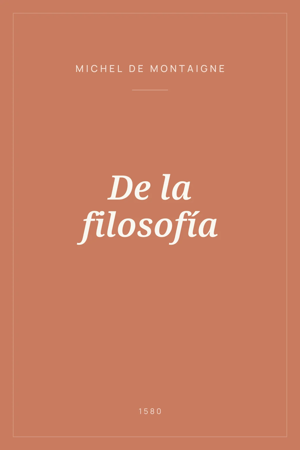Portada de De la filosofía