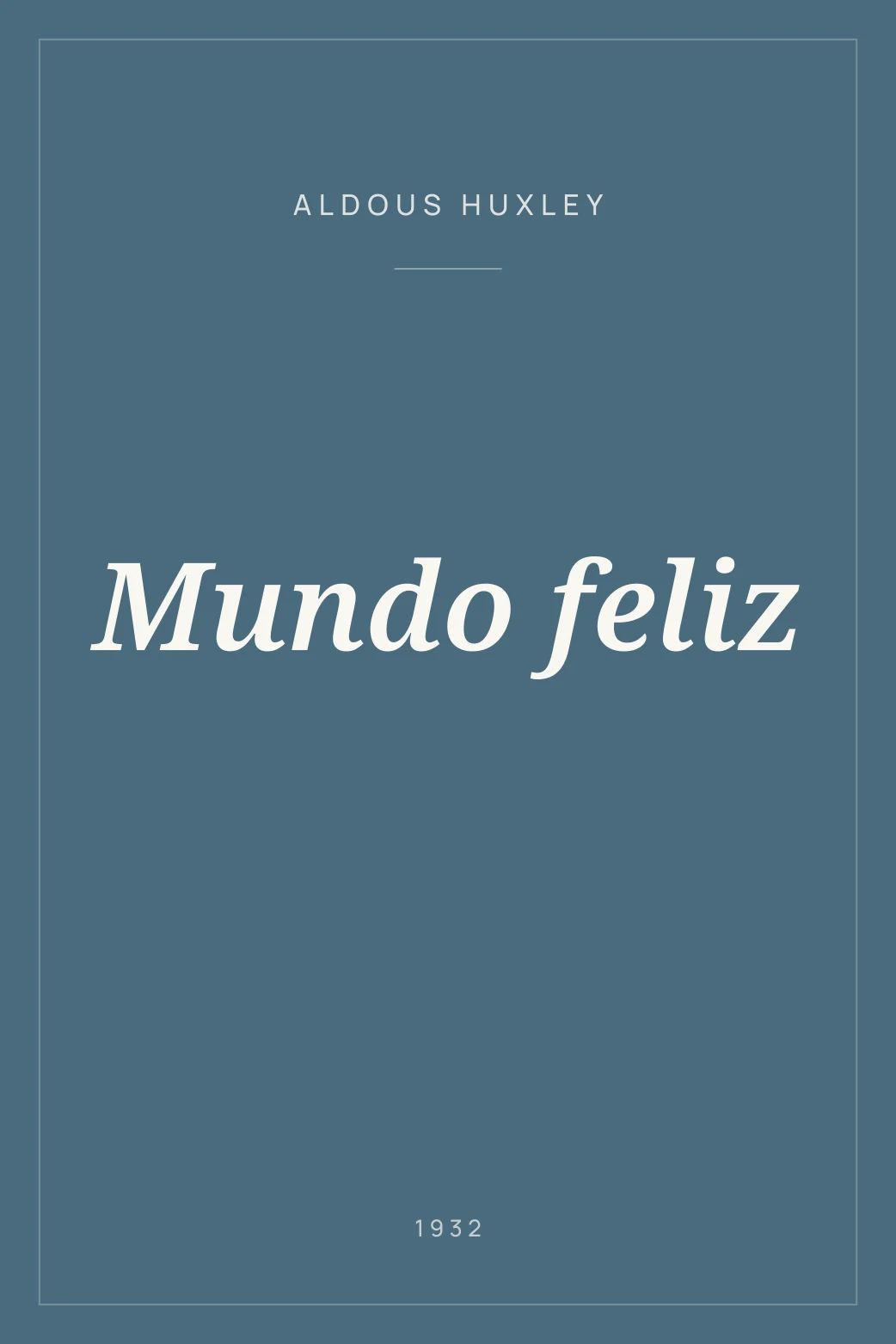Portada de Mundo feliz