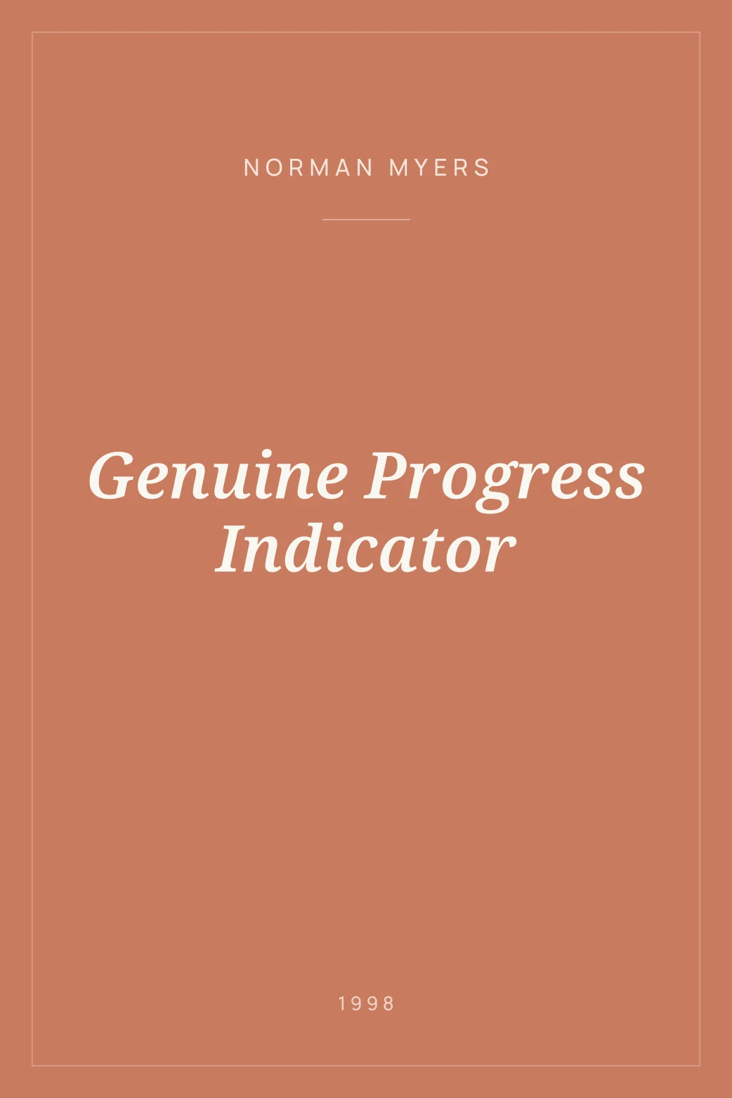 Portada de Genuine Progress Indicator