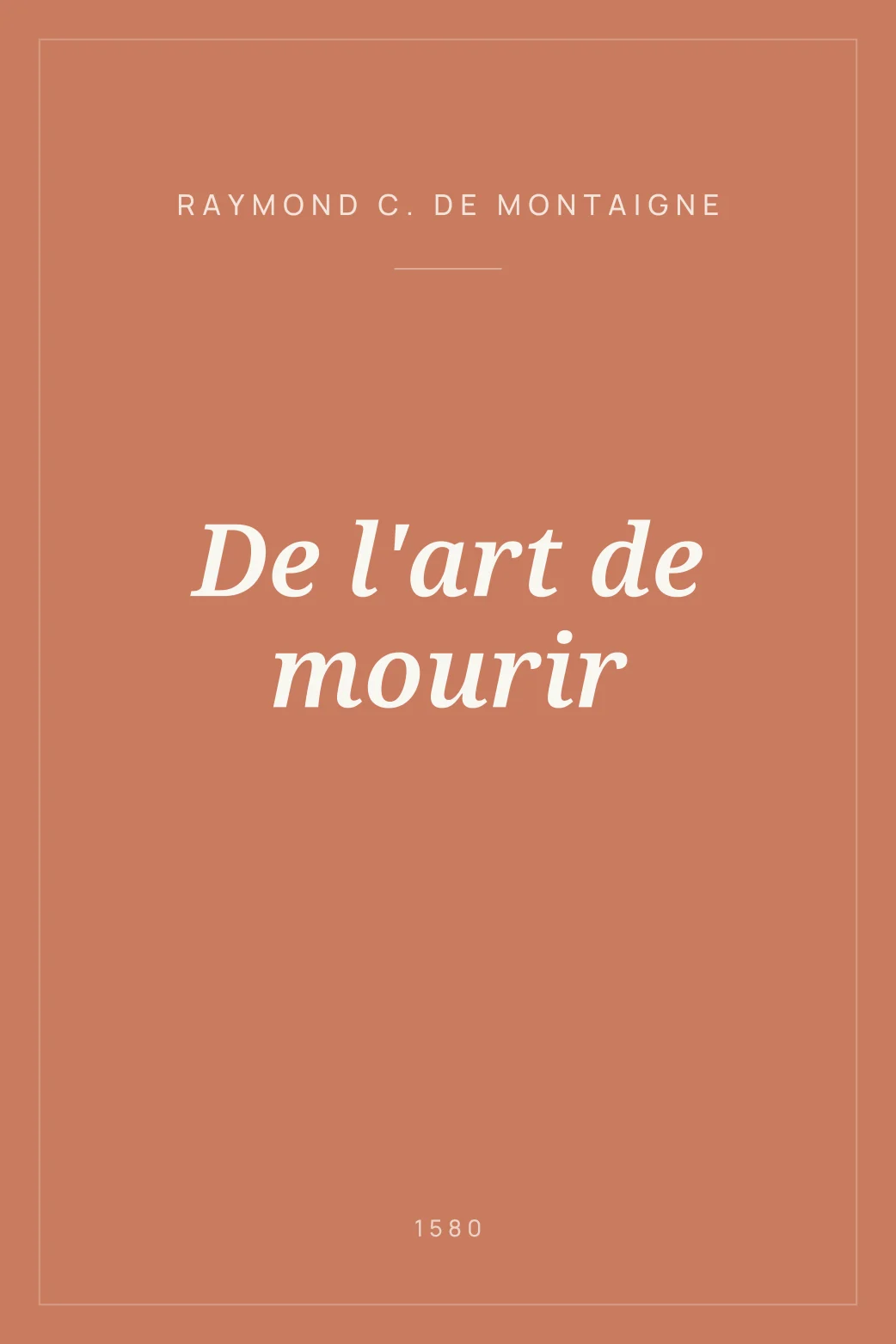 Portada de De l'art de mourir