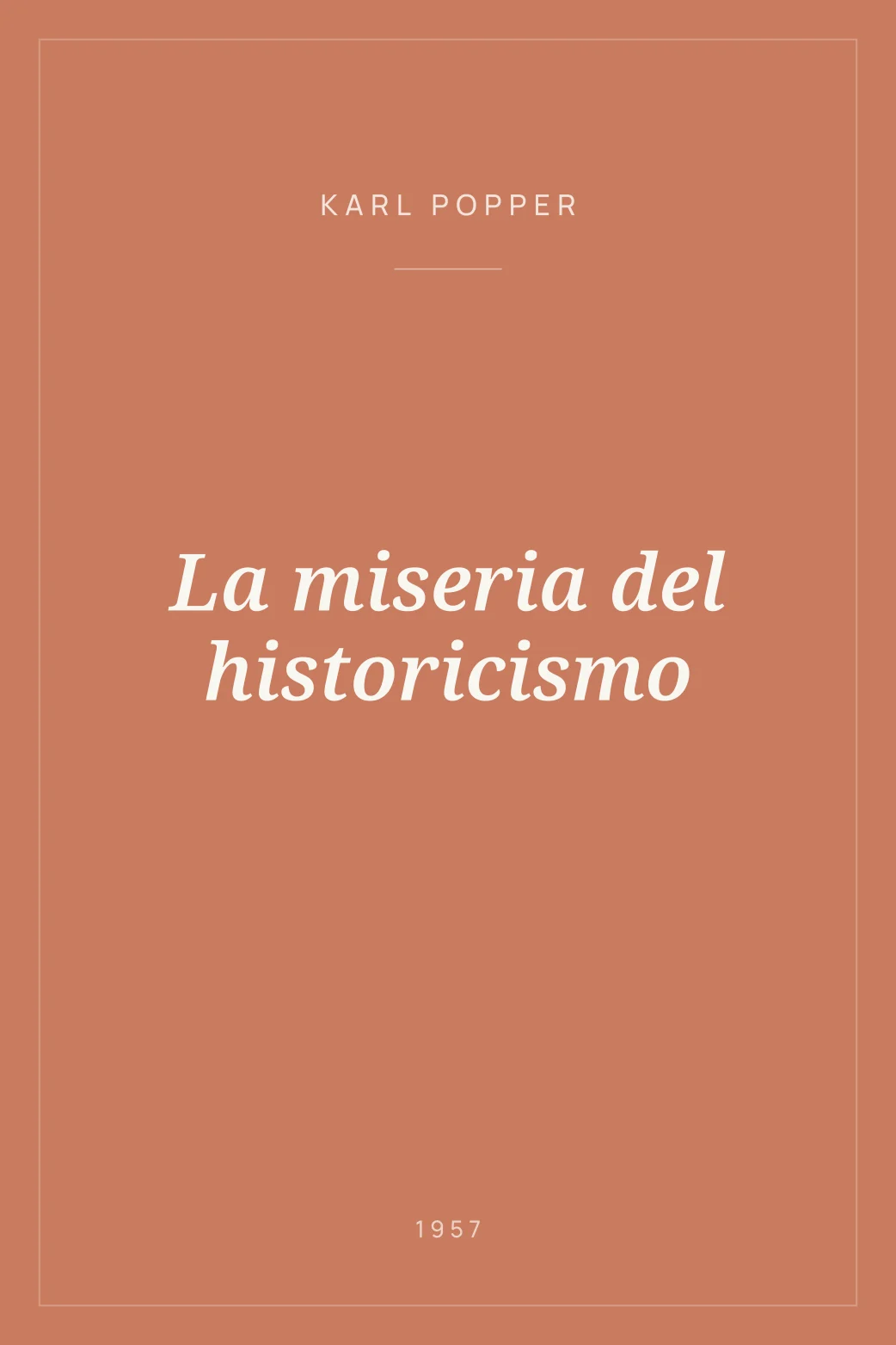 Portada de La miseria del historicismo