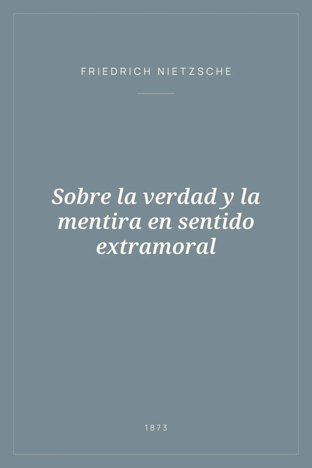 Portada de Sobre la verdad y la mentira en sentido extramoral