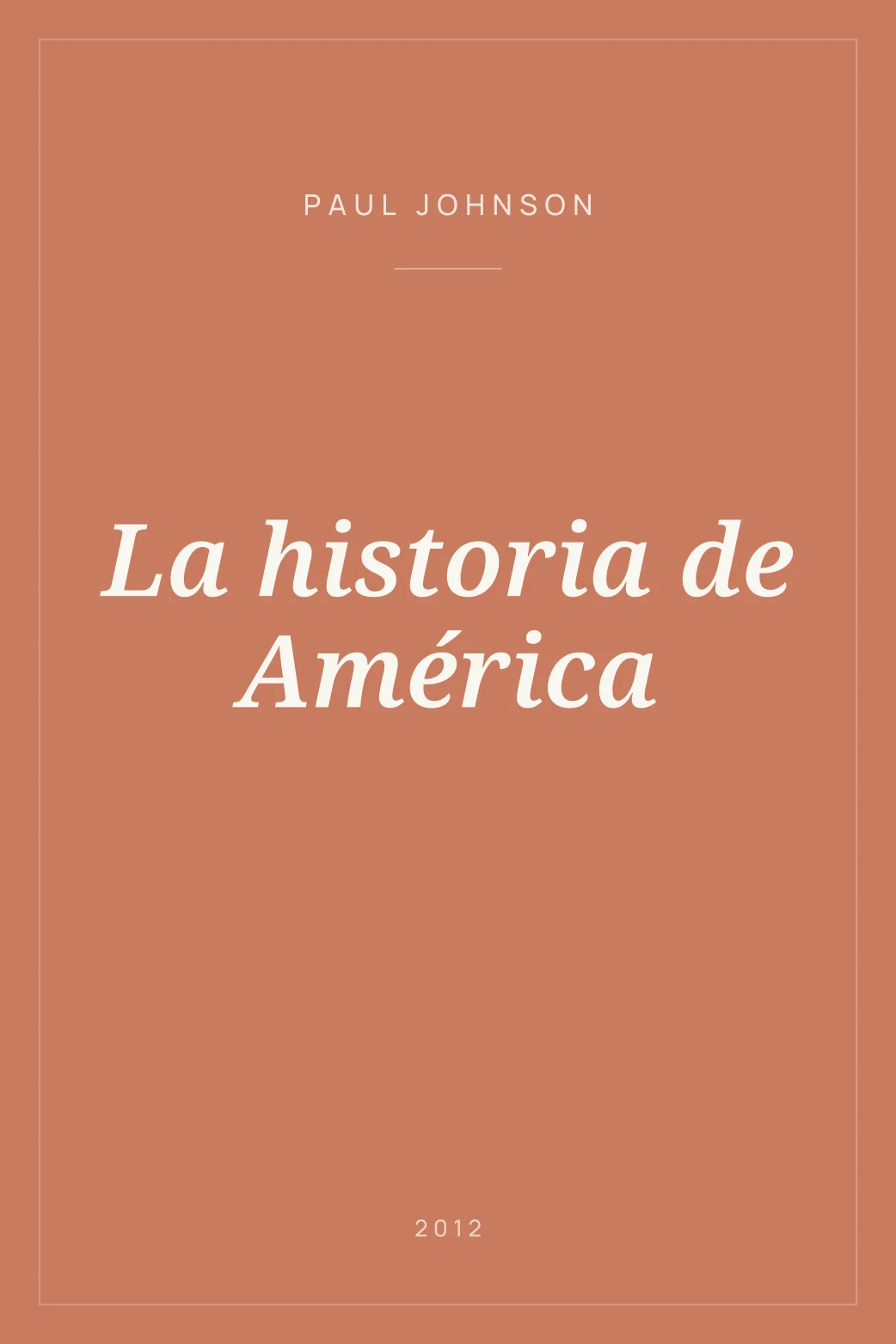 Portada de La historia de América