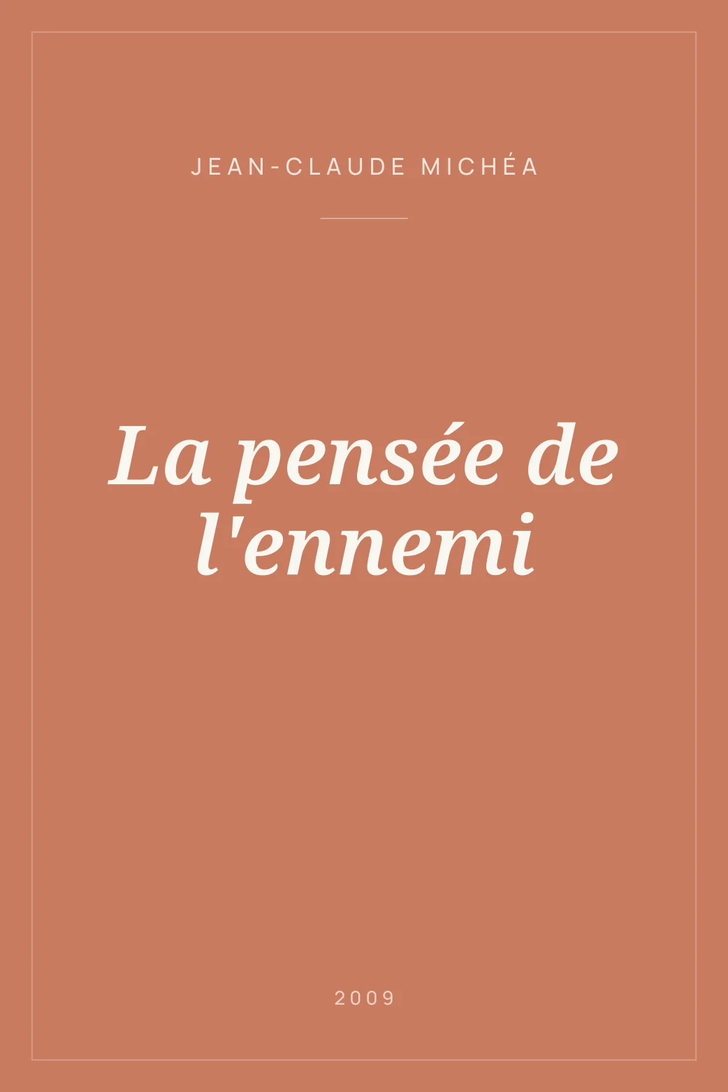 Portada de La pensée de l'ennemi