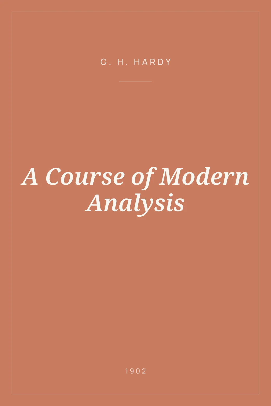 Portada de A Course of Modern Analysis