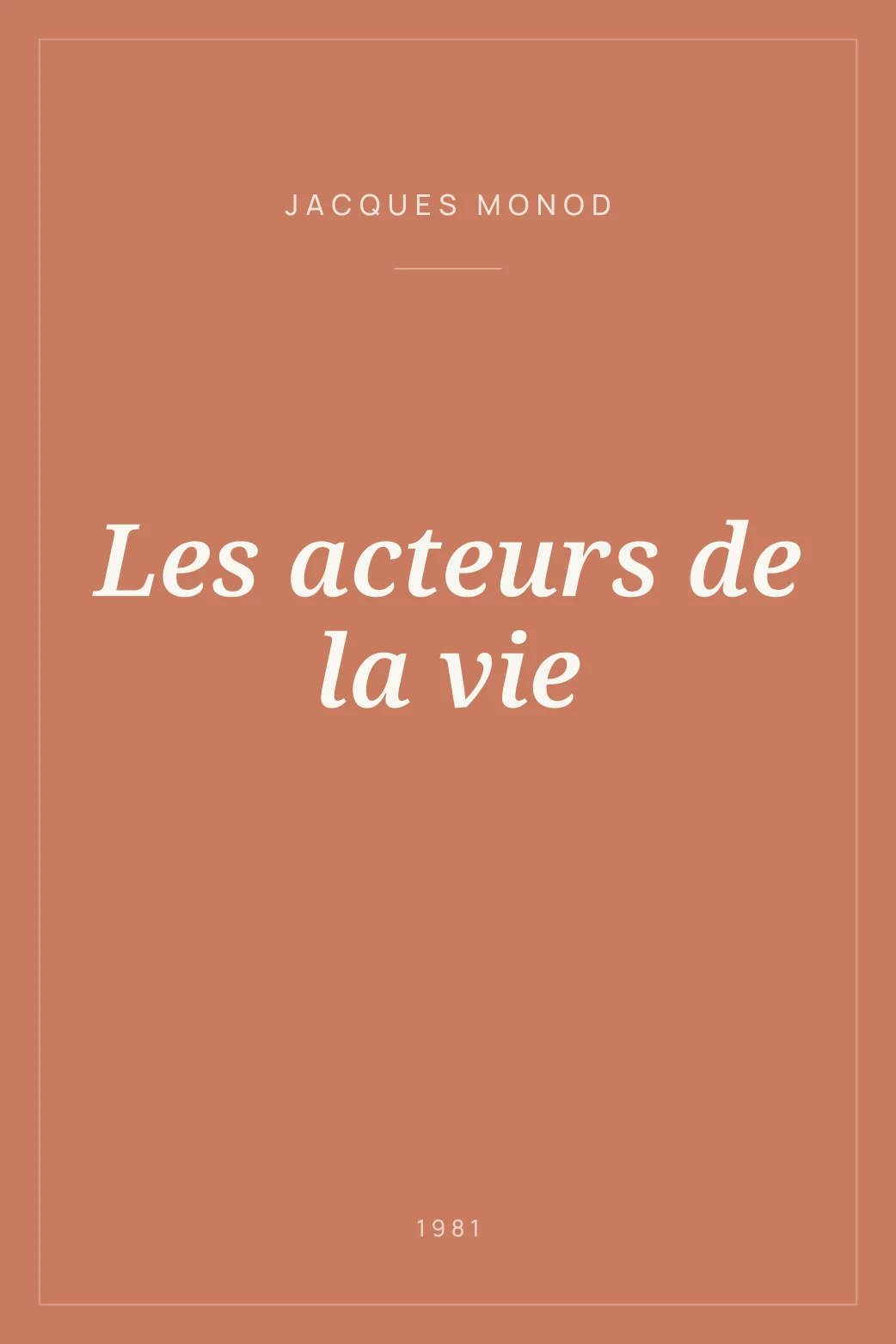 Portada de Les acteurs de la vie