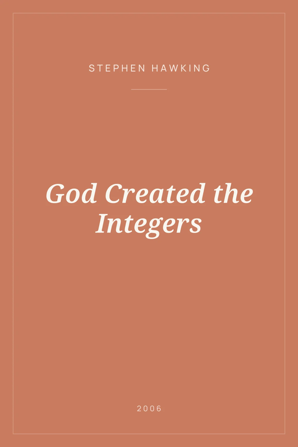 Portada de God Created the Integers