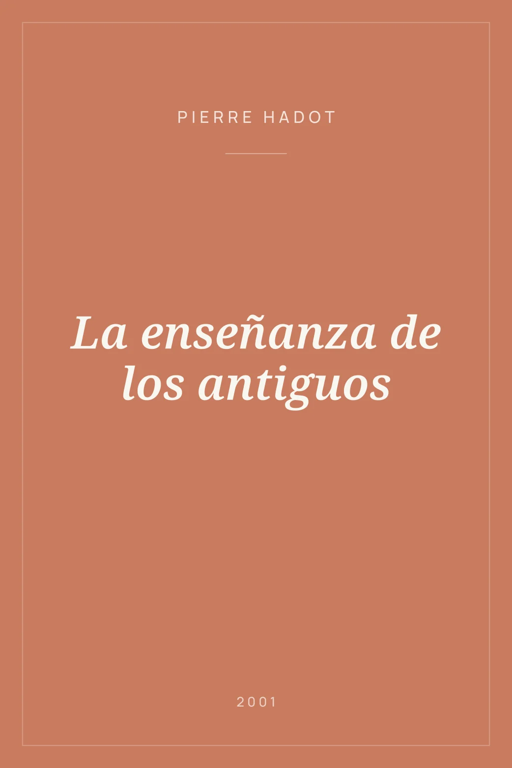 Portada de La enseñanza de los antiguos