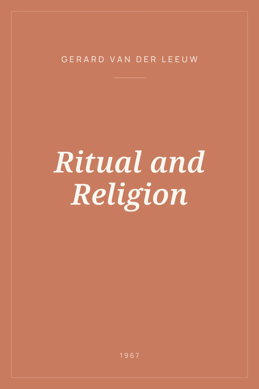 Portada de Ritual and Religion