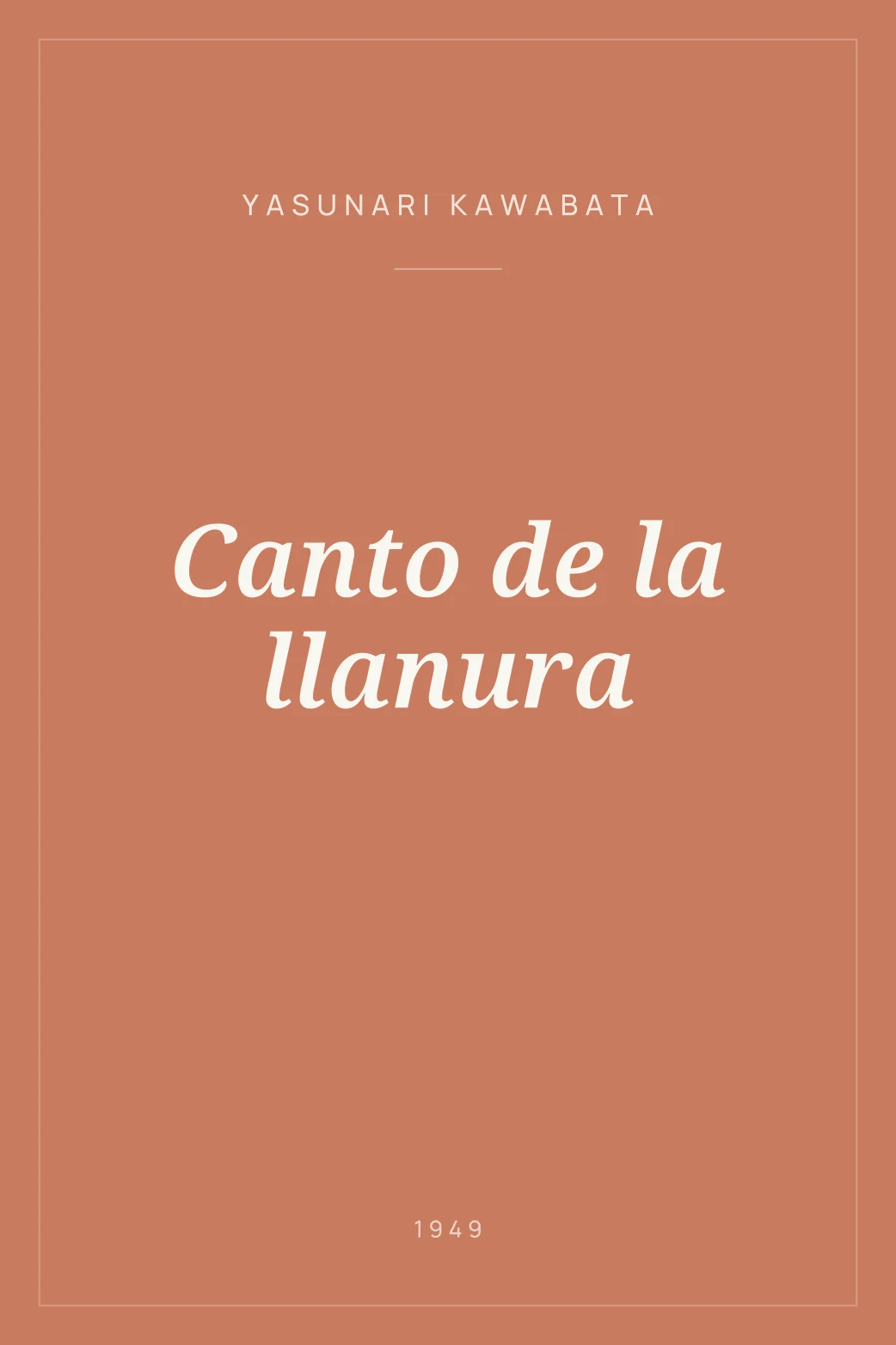 Portada de Canto de la llanura