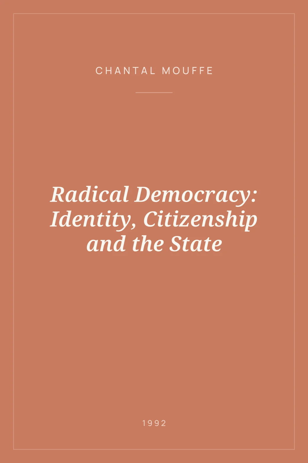 Portada de Radical Democracy: Identity, Citizenship and the State