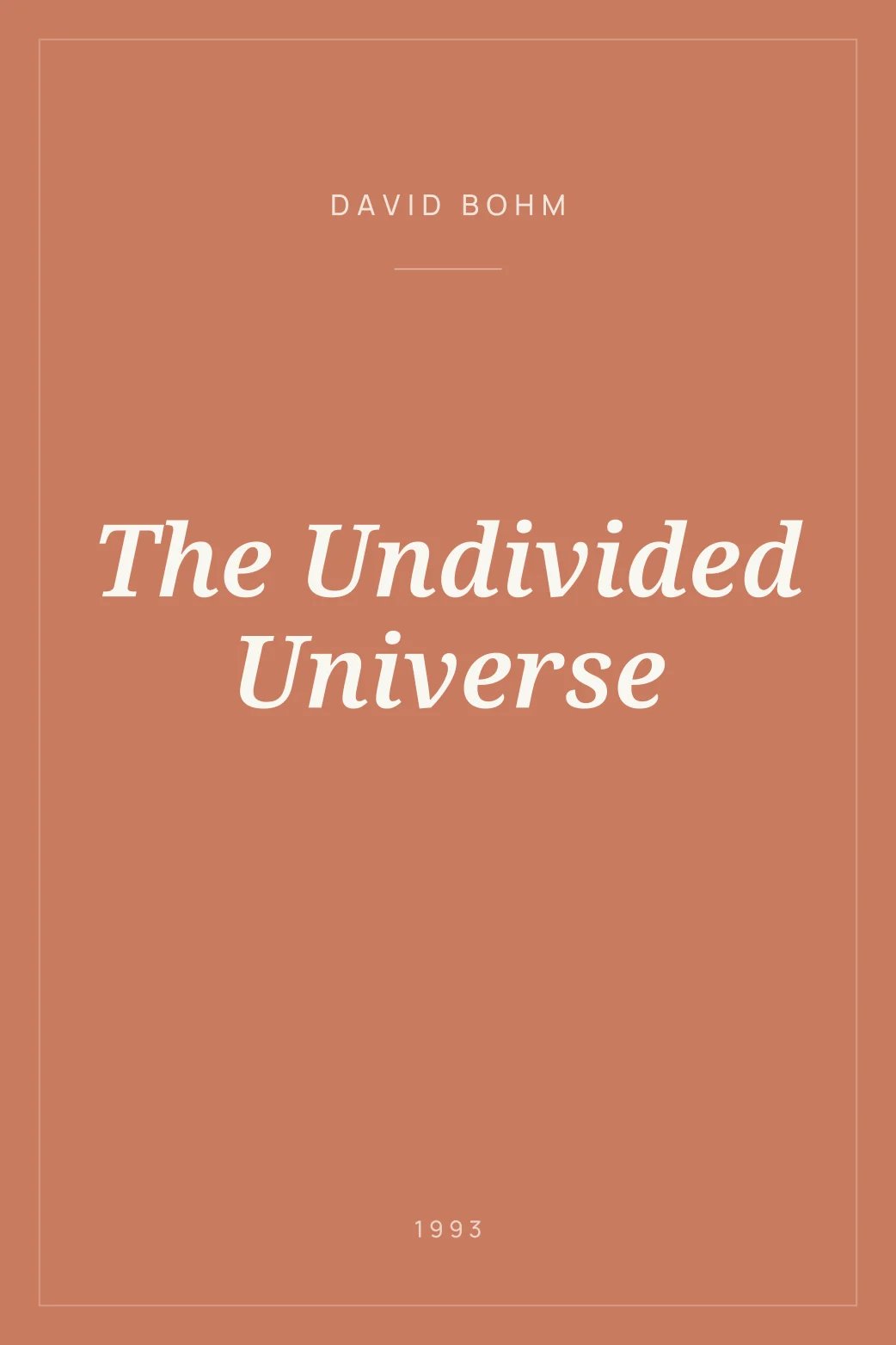 Portada de The Undivided Universe