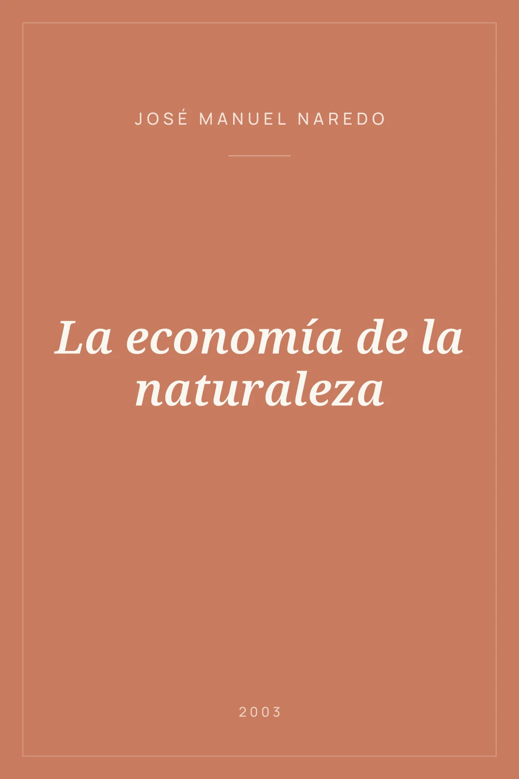 Portada de La economía de la naturaleza