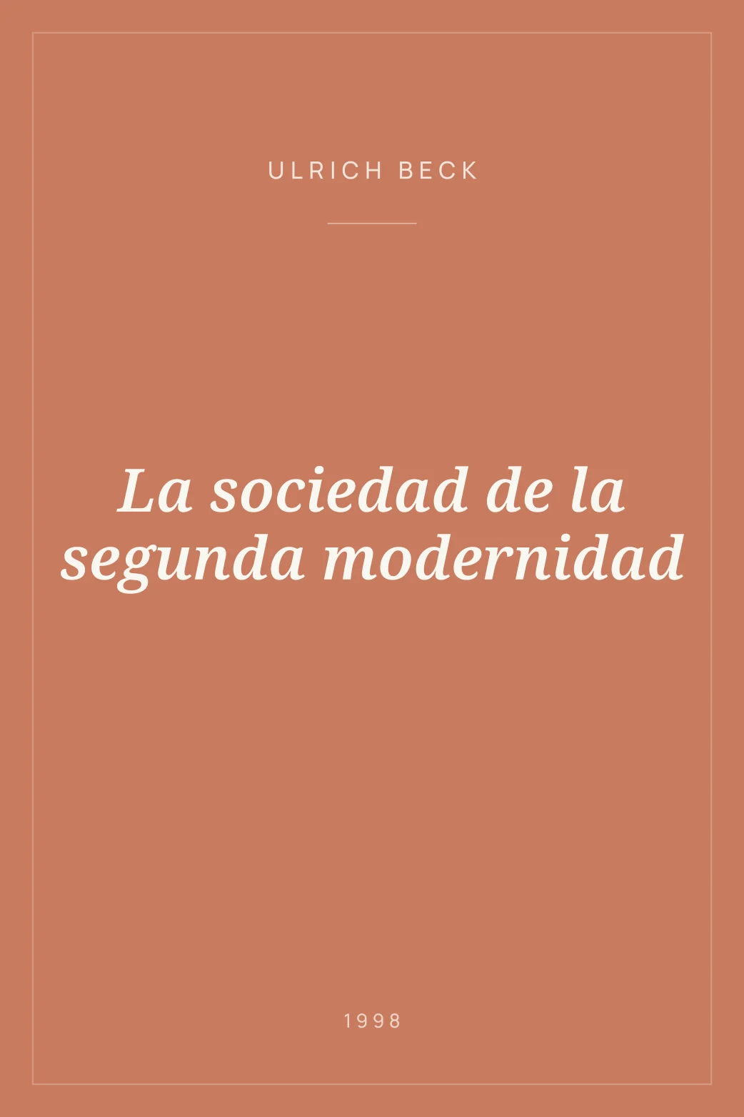 Portada de La sociedad de la segunda modernidad