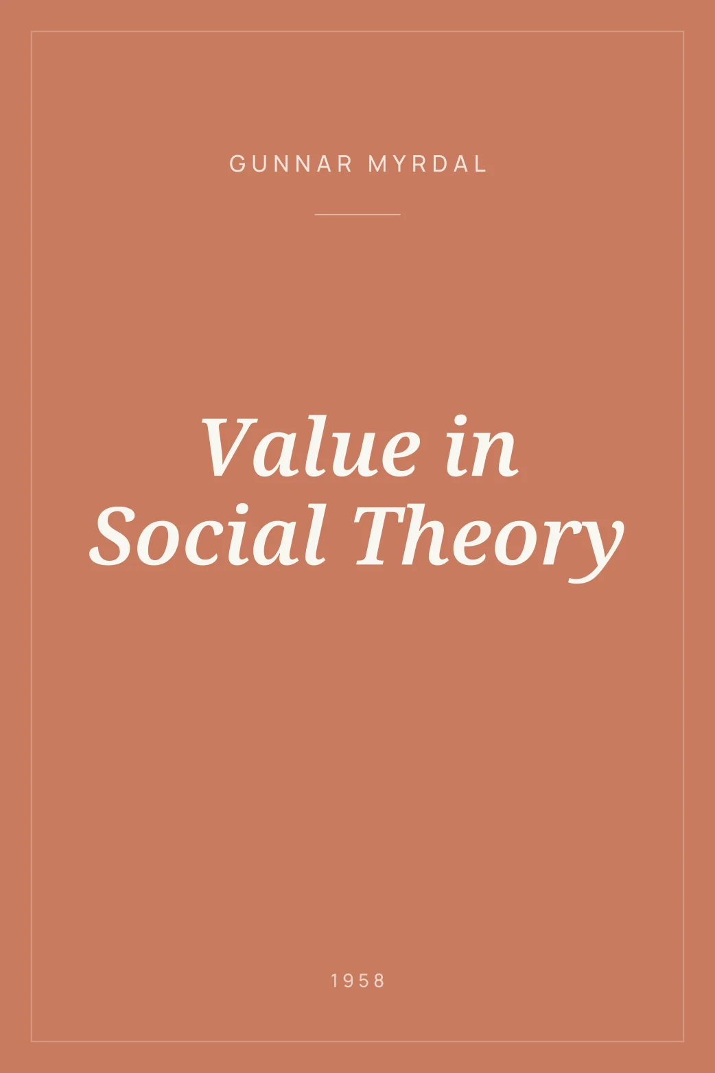 Portada de Value in Social Theory