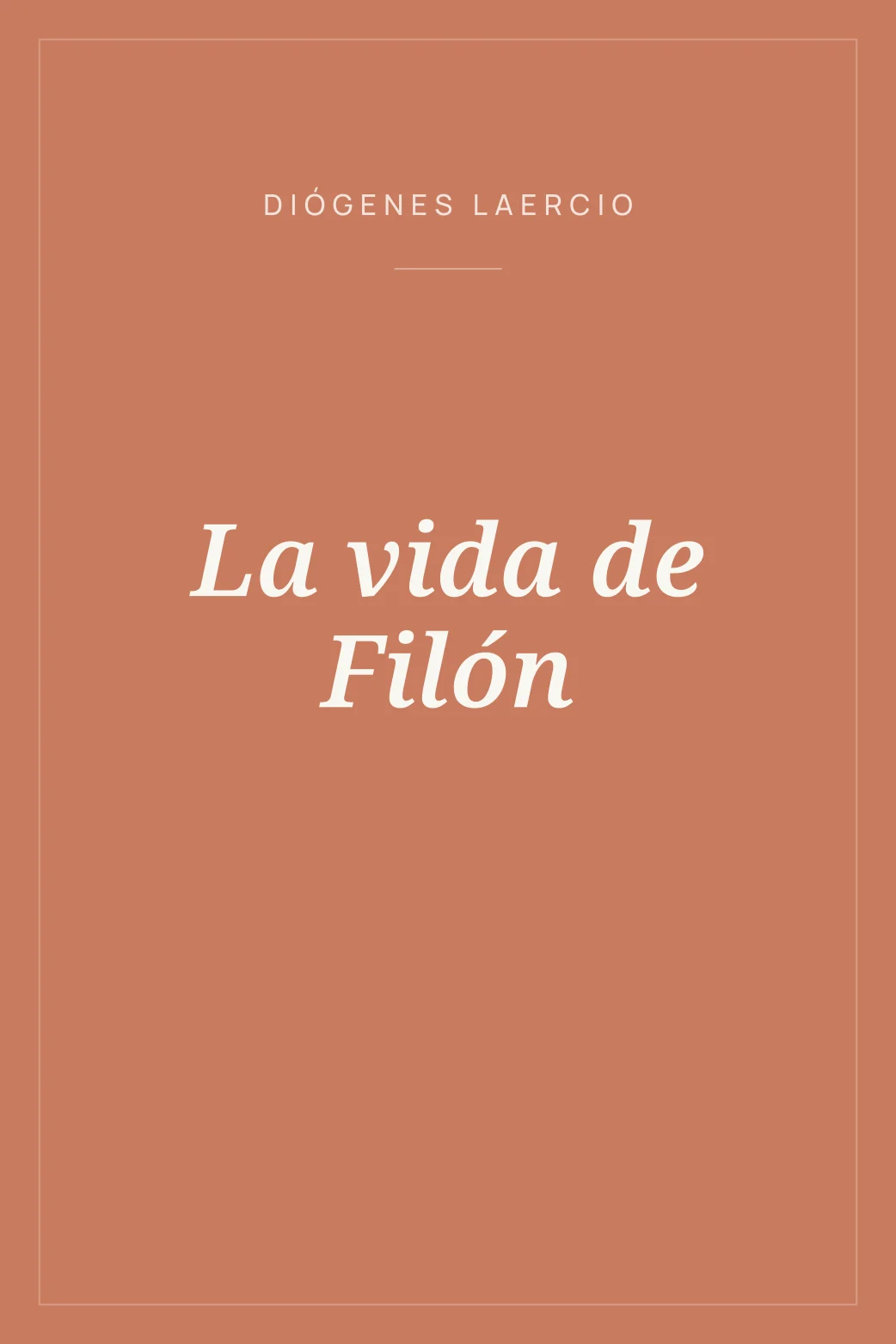 Portada de La vida de Filón