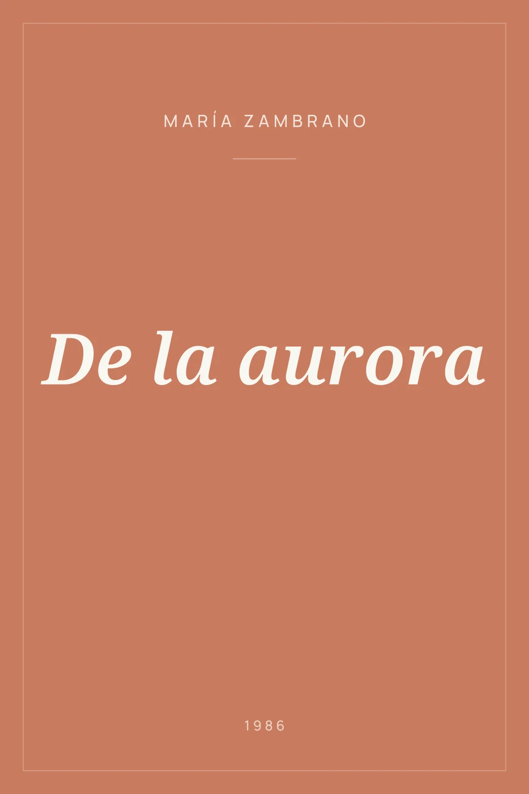 Portada de De la aurora