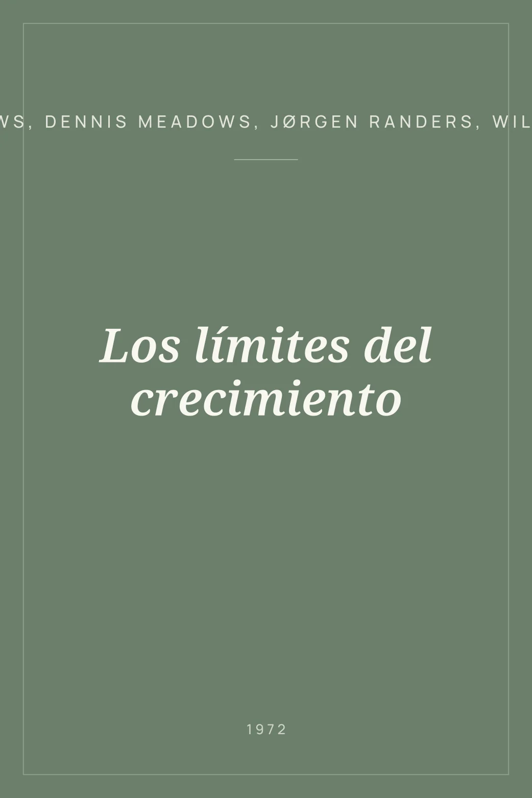 Portada de Los límites del crecimiento