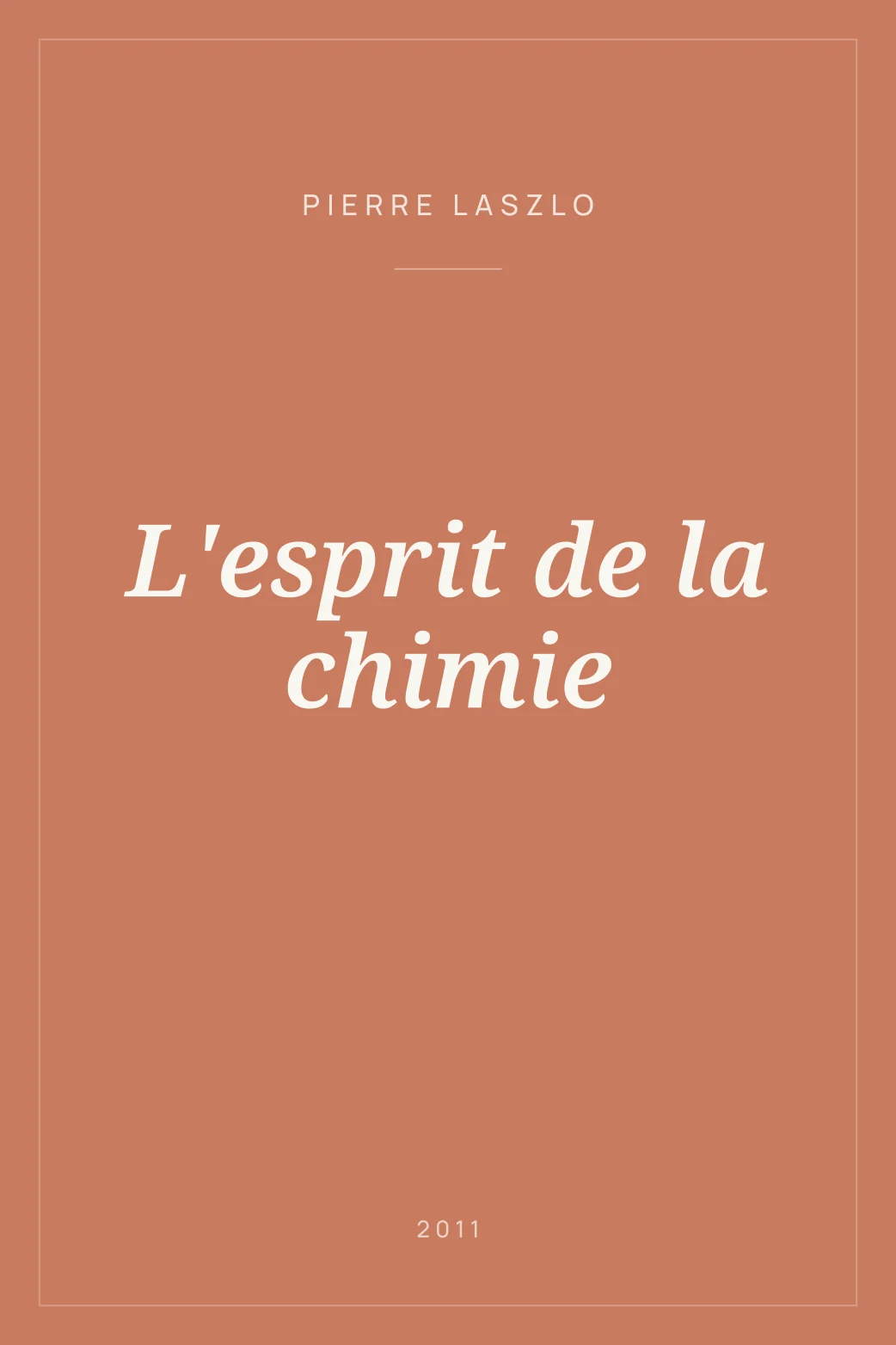 Portada de L'esprit de la chimie