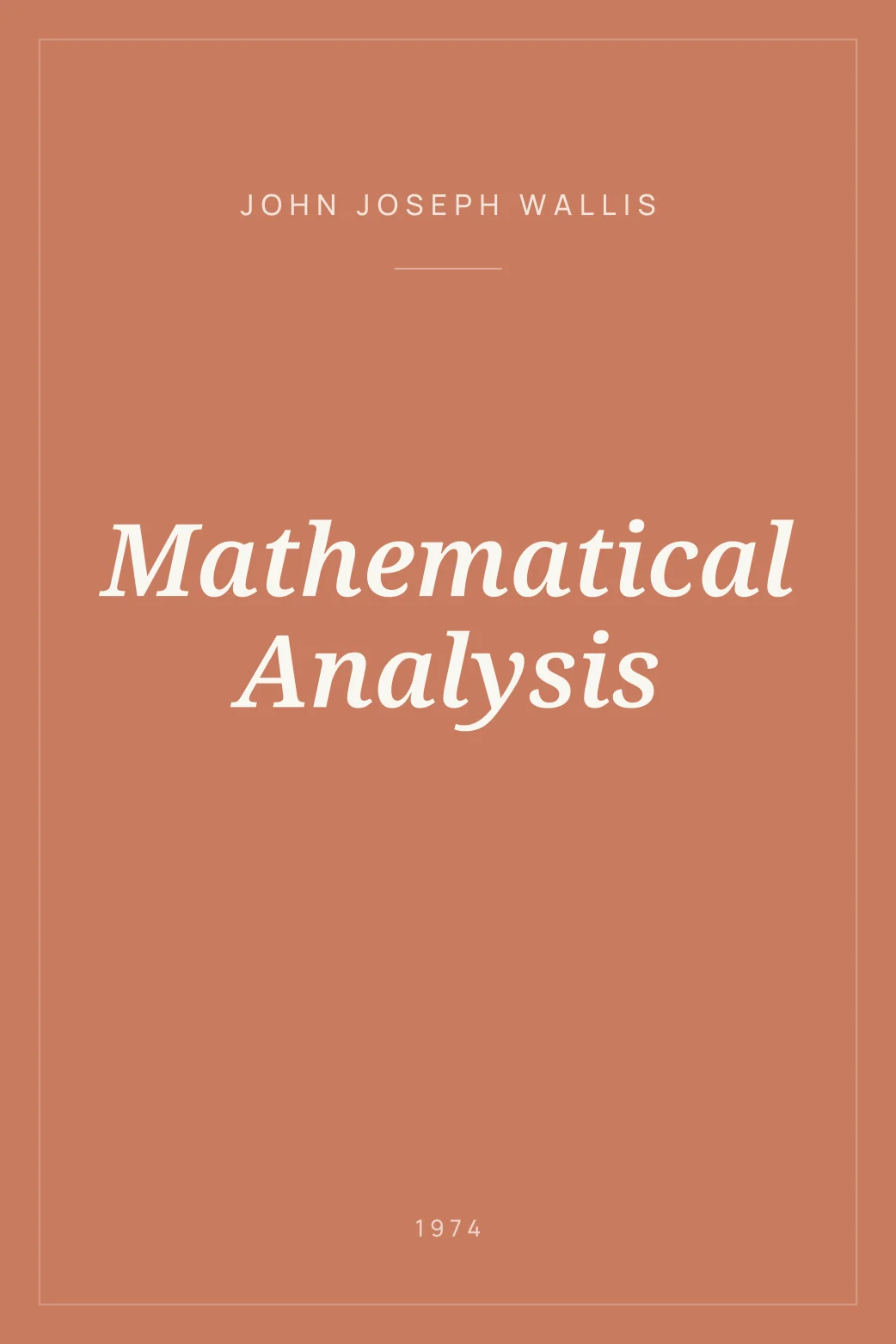 Portada de Mathematical Analysis