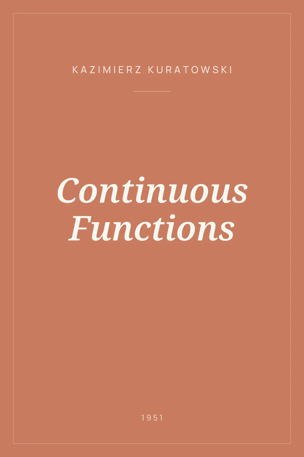 Portada de Continuous Functions