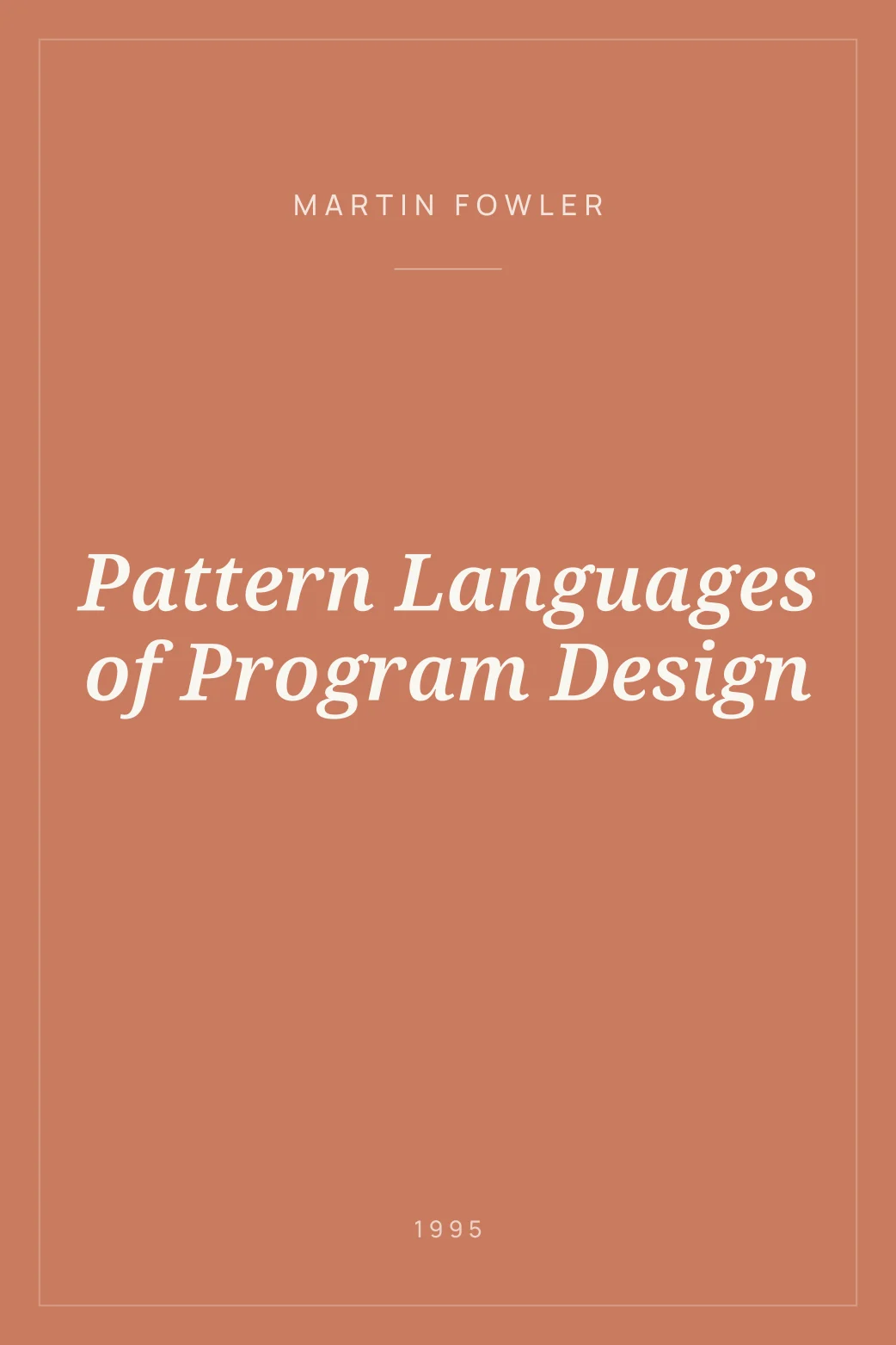 Portada de Pattern Languages of Program Design