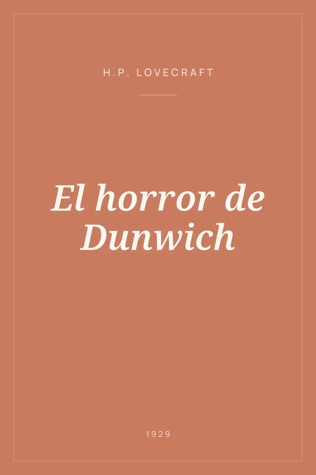 Portada de El horror de Dunwich