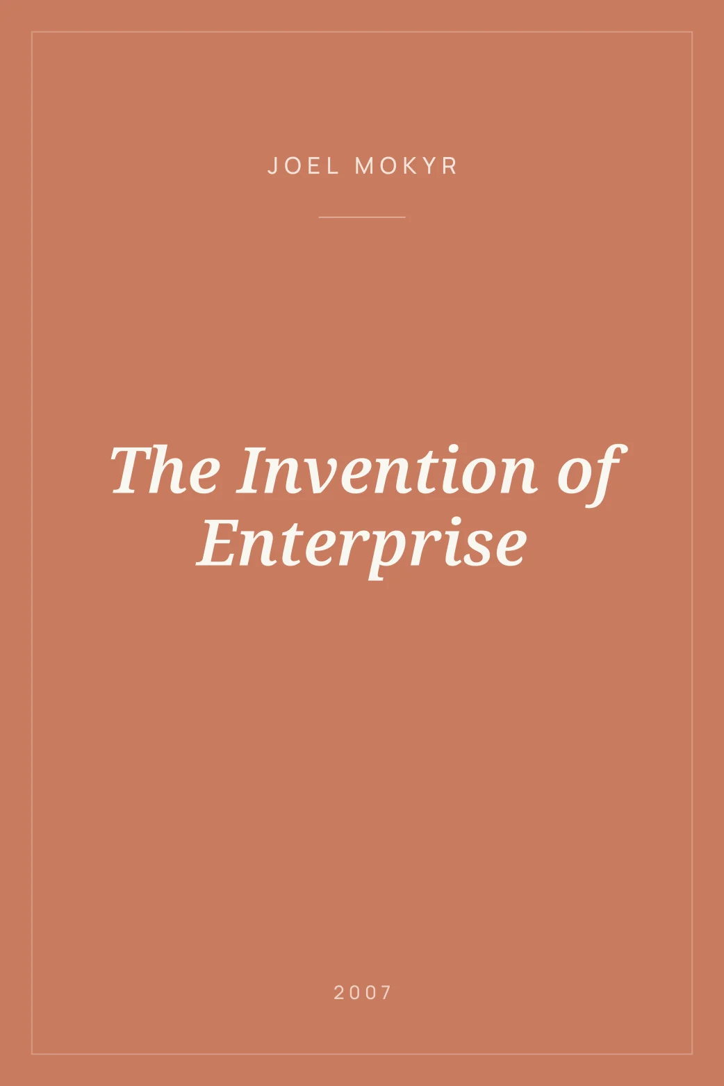 Portada de The Invention of Enterprise