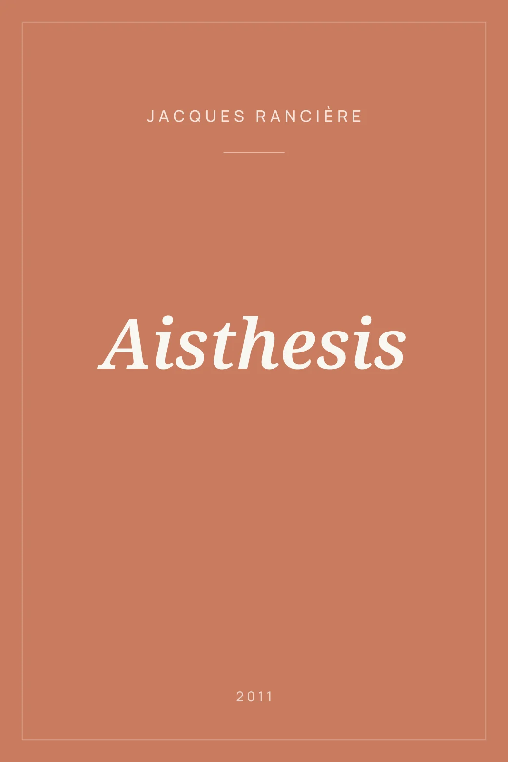 Portada de Aisthesis