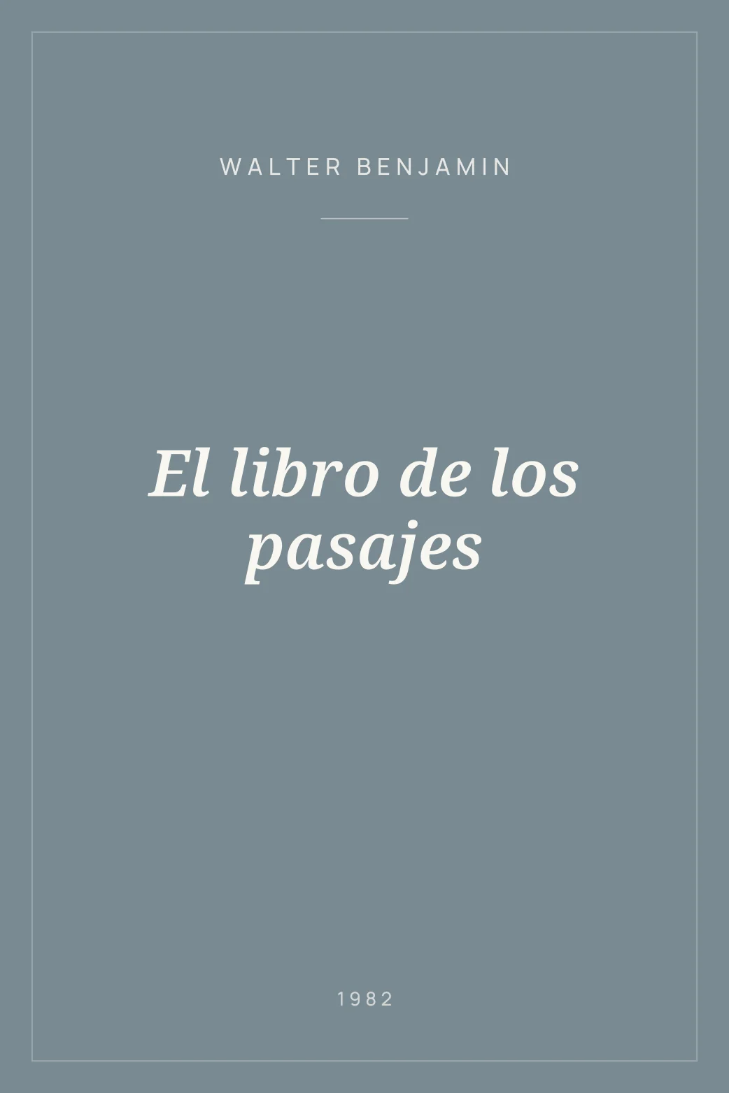 Portada de El libro de los pasajes