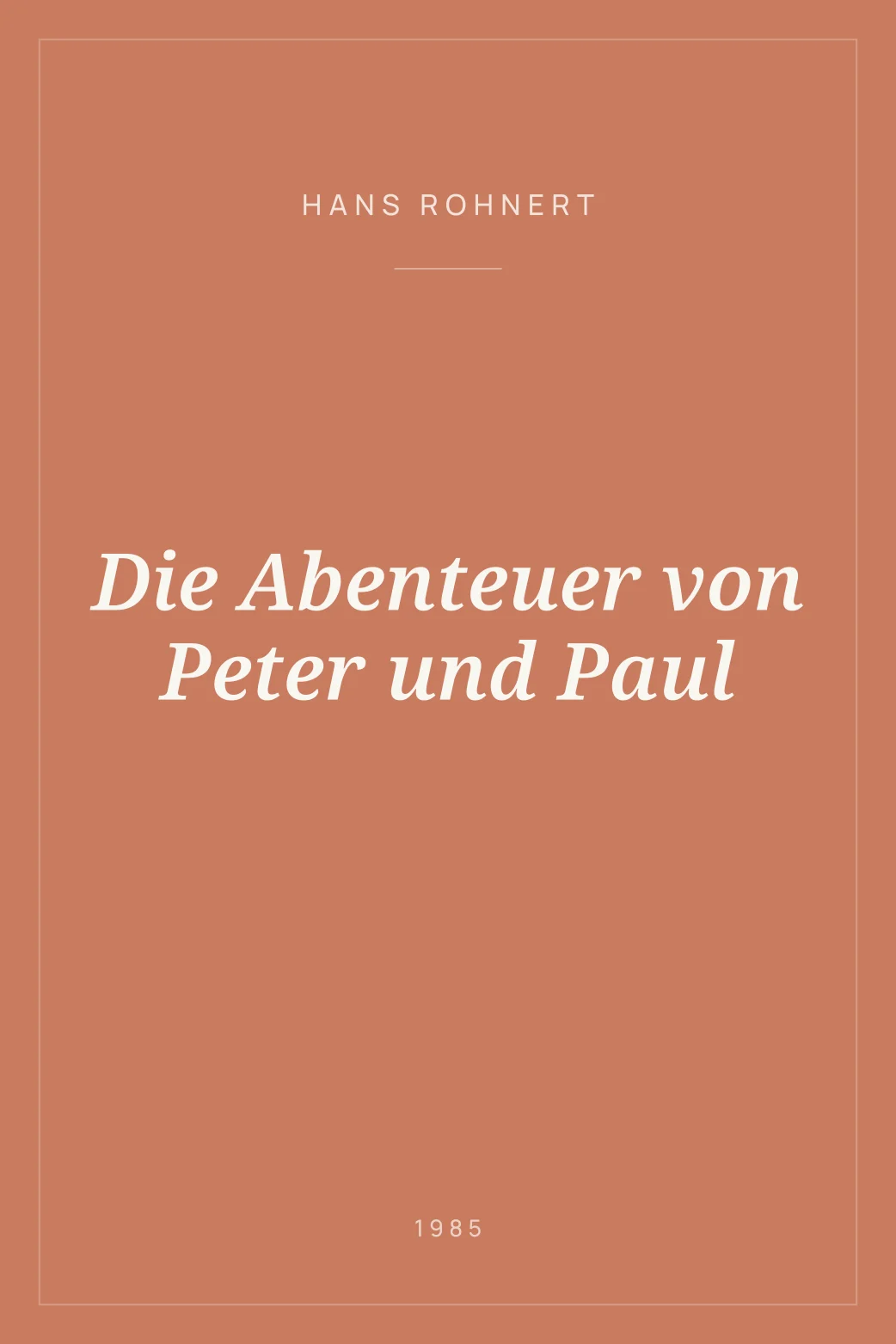 Portada de Die Abenteuer von Peter und Paul