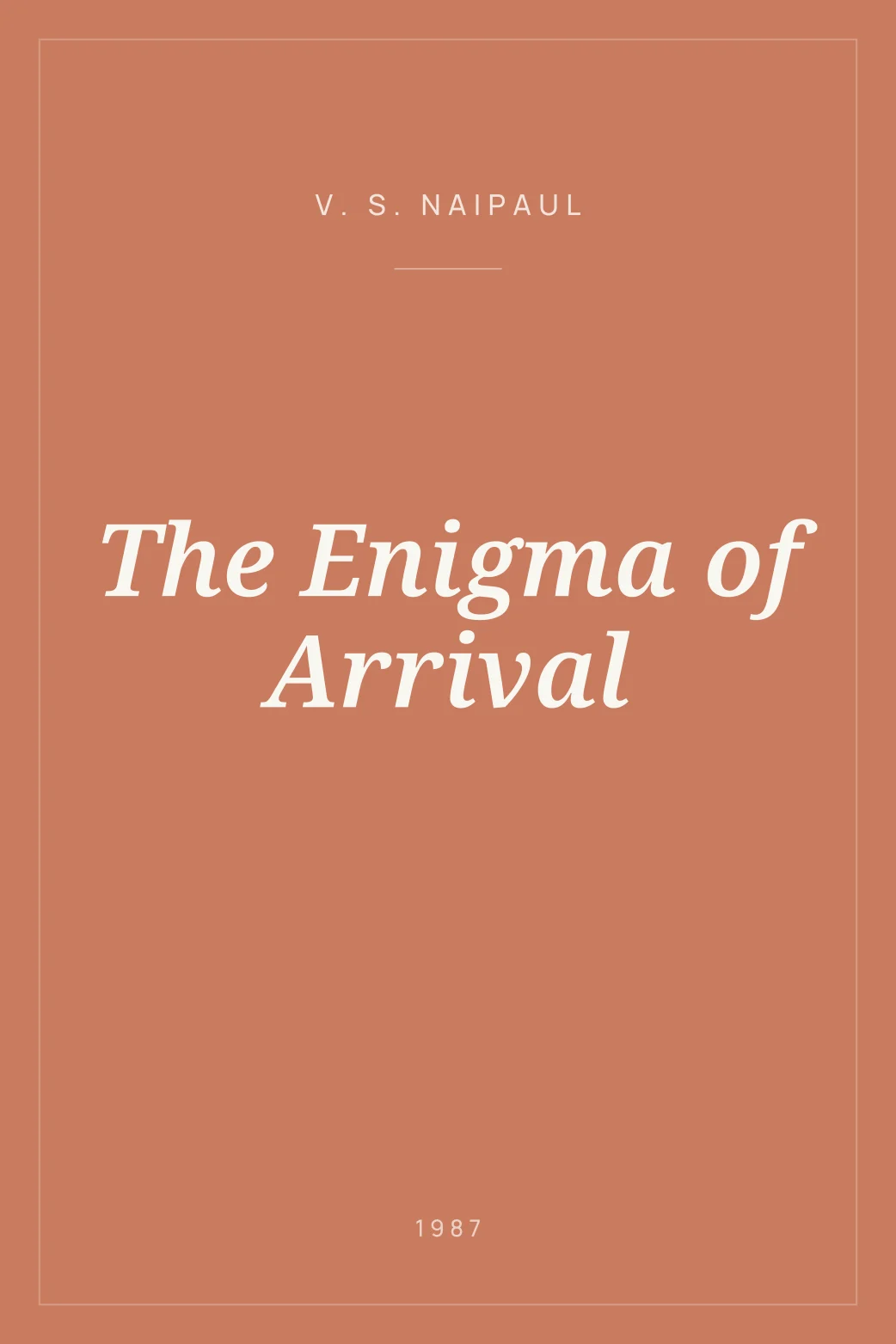 Portada de The Enigma of Arrival