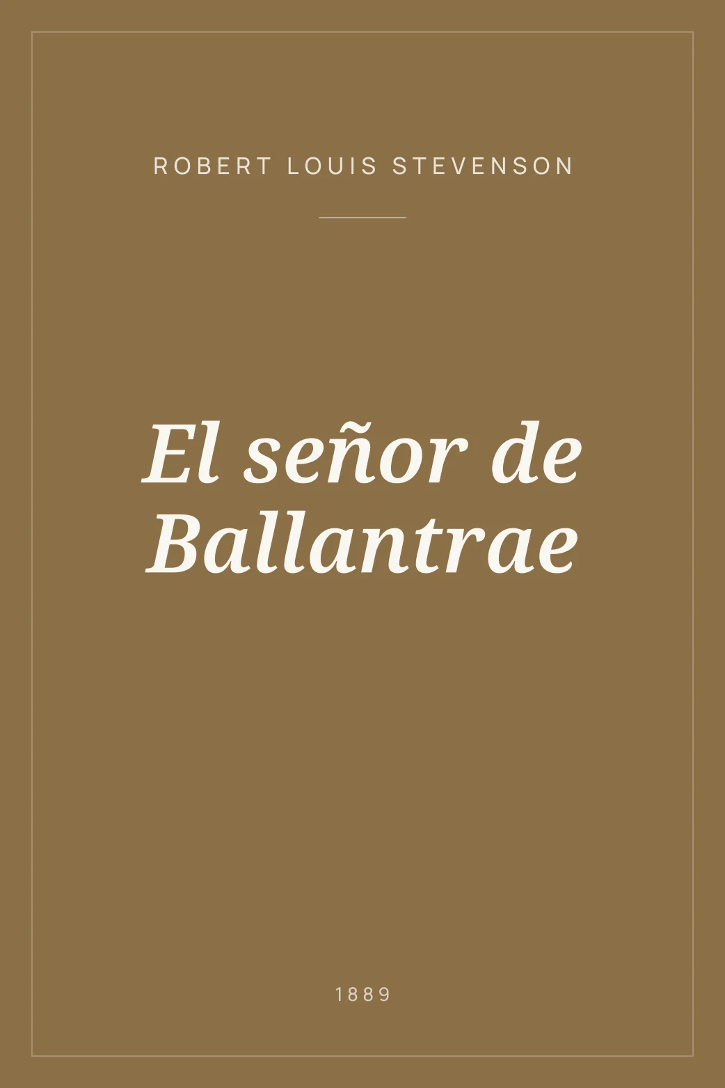 Portada de El señor de Ballantrae