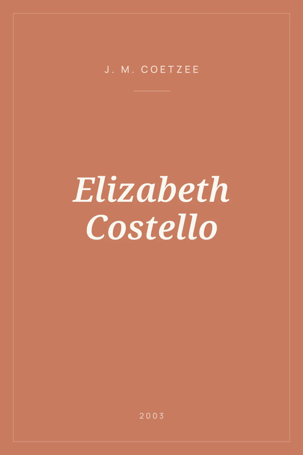 Portada de Elizabeth Costello