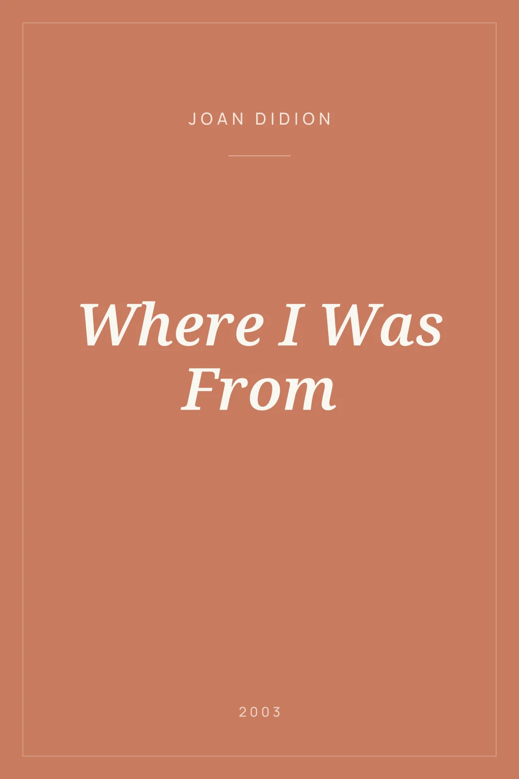 Portada de Where I Was From