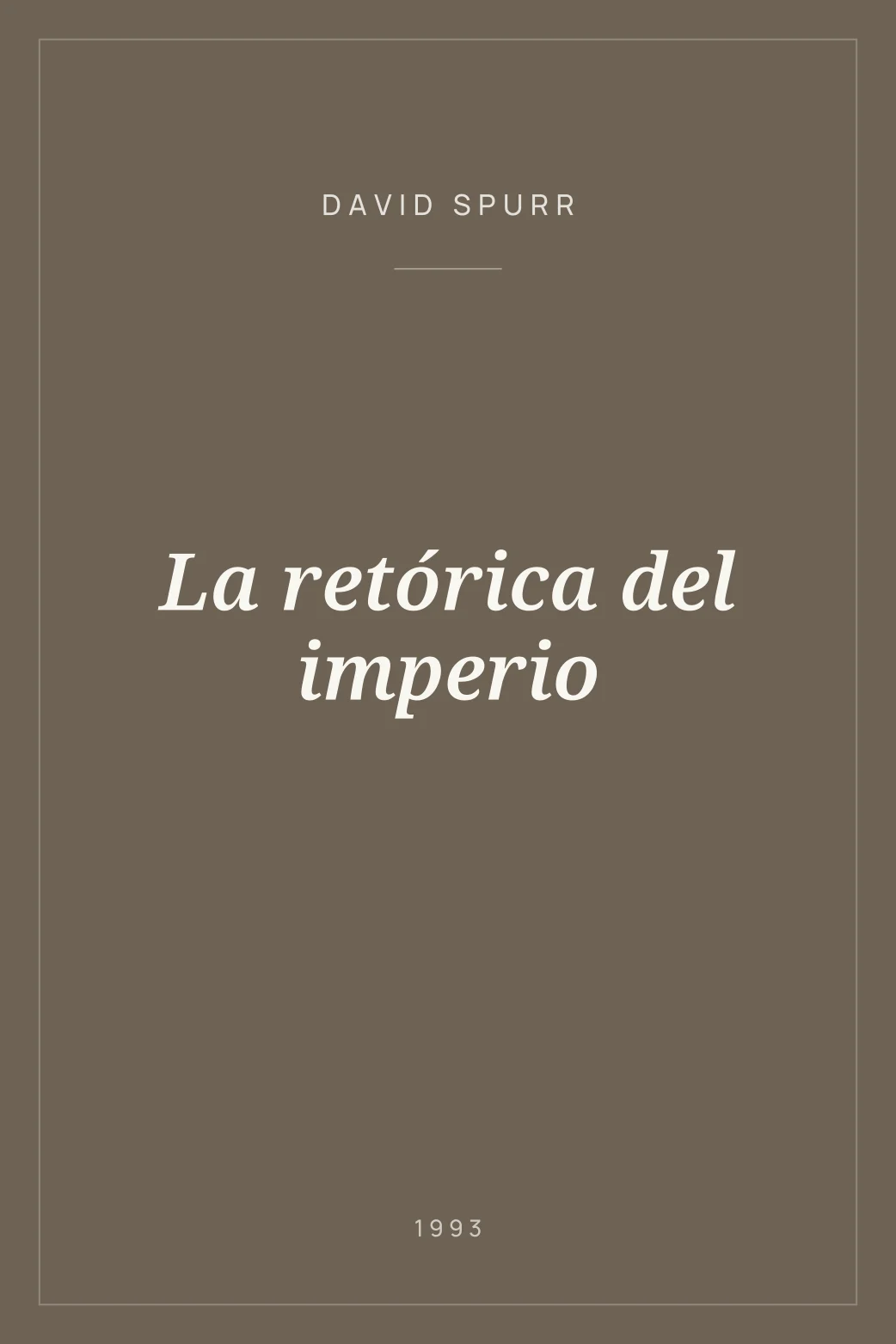 Portada de La retórica del imperio