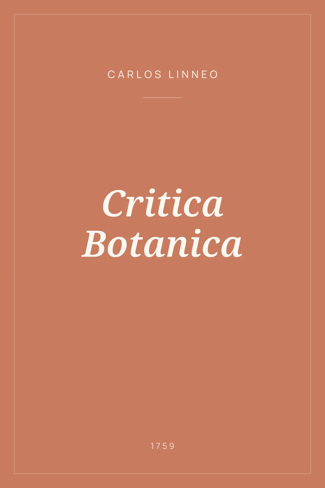 Portada de Critica Botanica