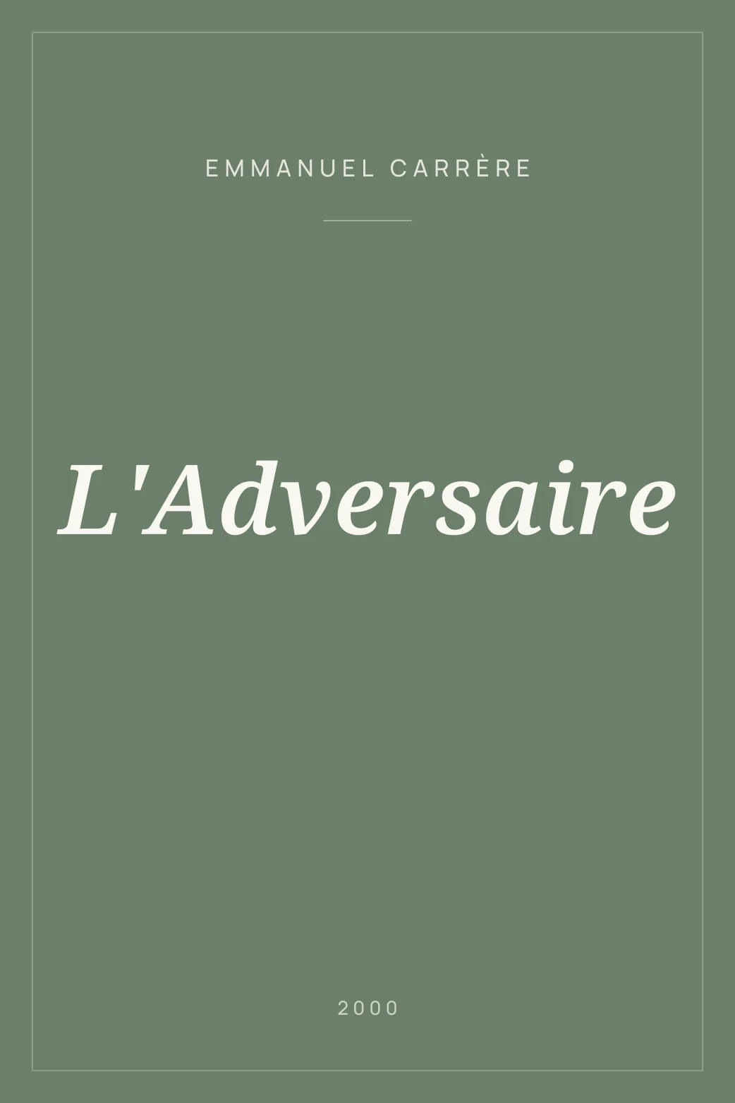 Portada de L'Adversaire